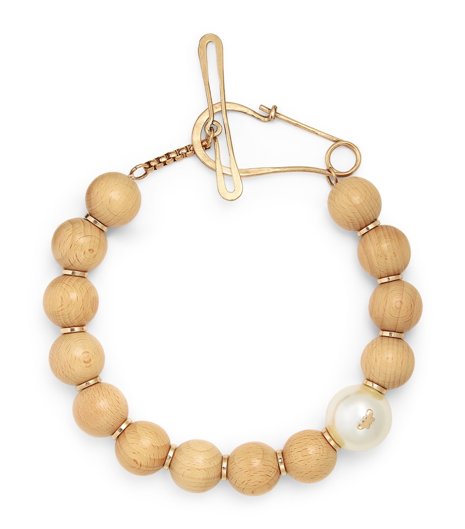 Weekend Max Mara Wooden Choker Necklace Natural Image 1