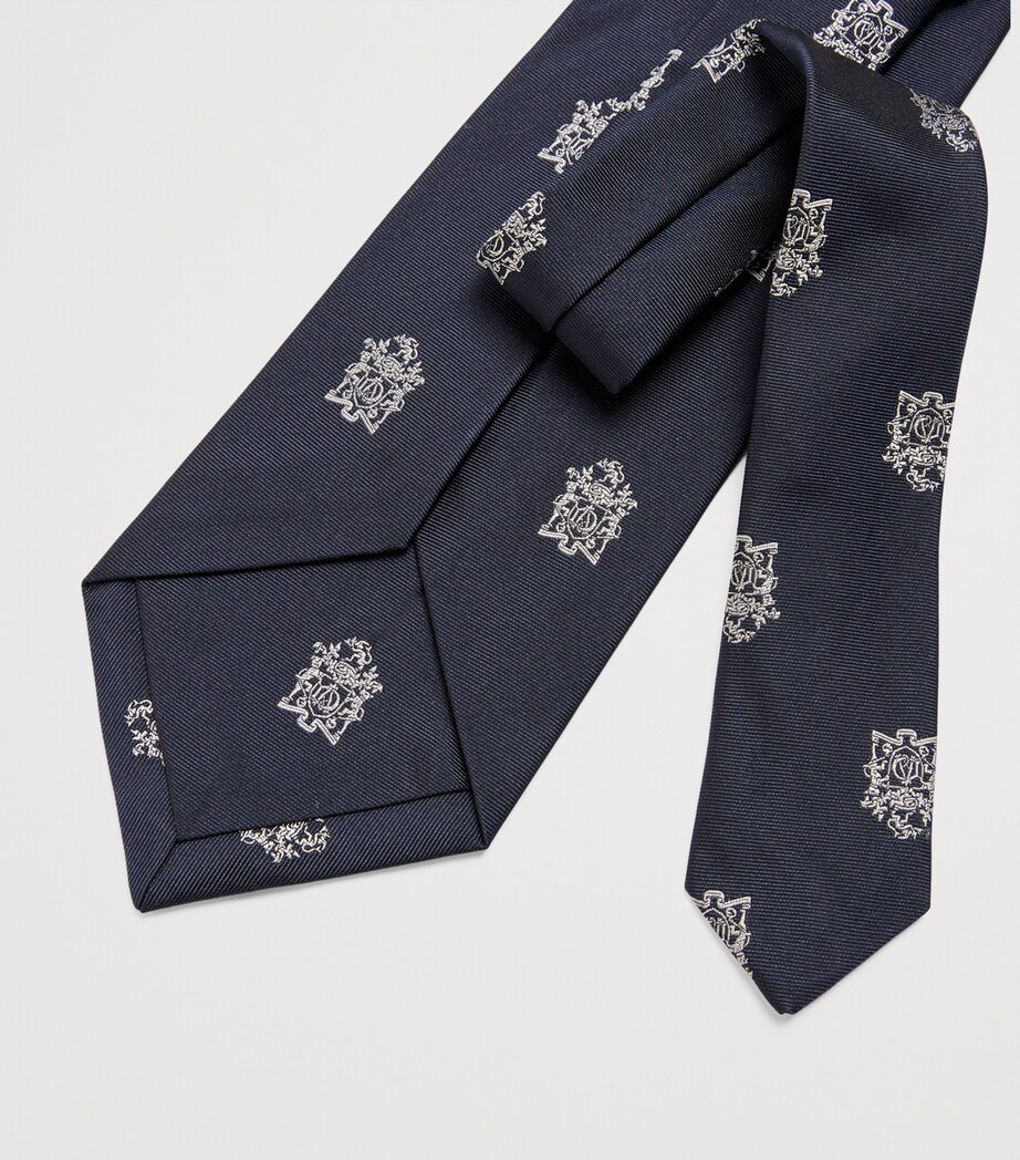 Silk Armorial Tie HOUSE NAVY Image 3