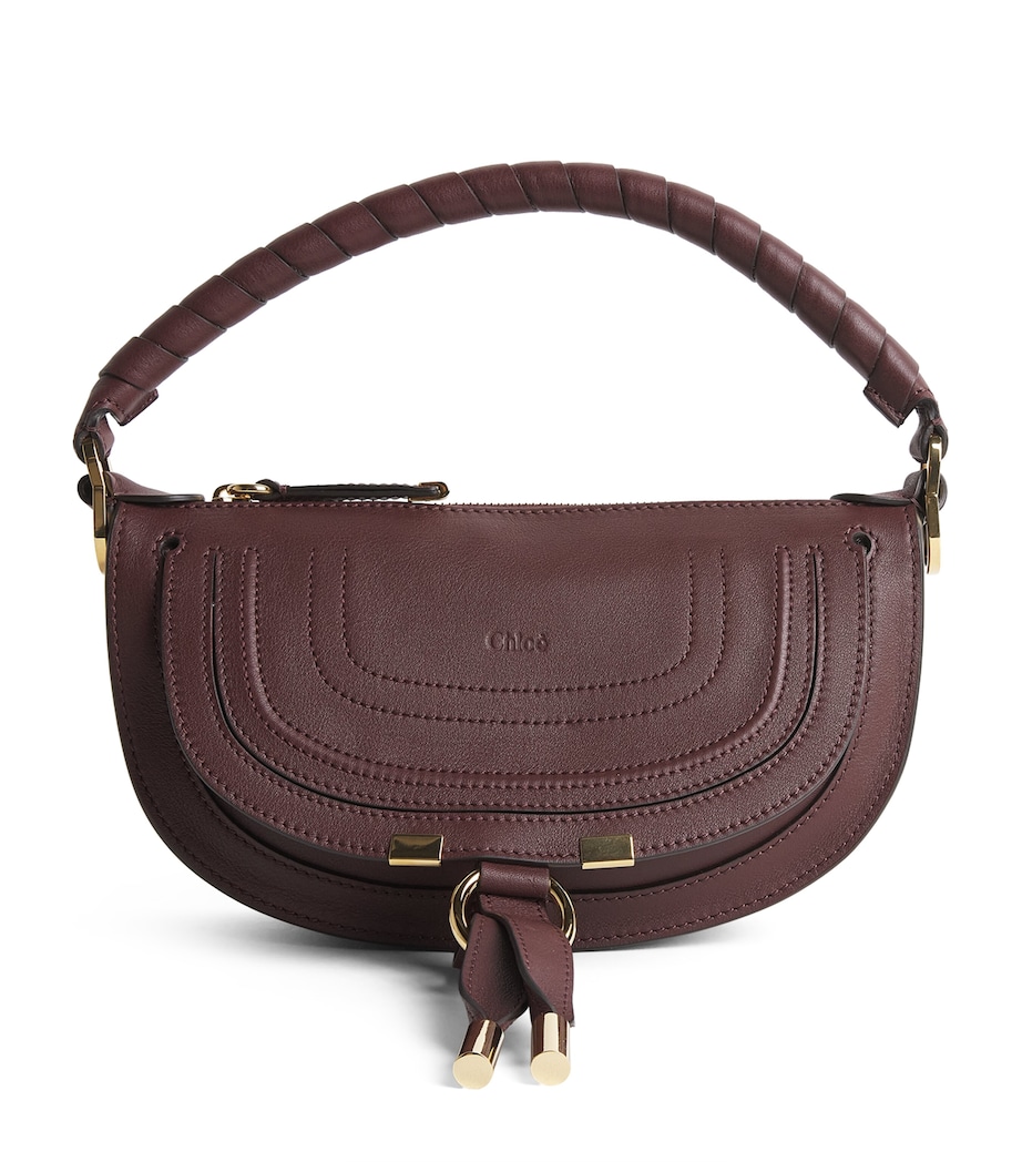 Chloé Mini Leather Marcie Shoulder Bag Dark Velvet Image 1