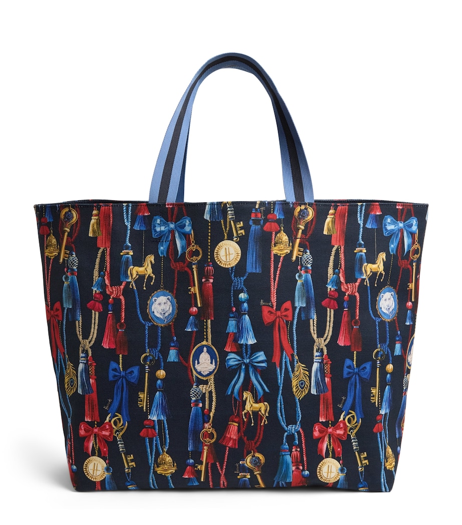 Harrods Large Tassel Tote Bag Navy Image 1