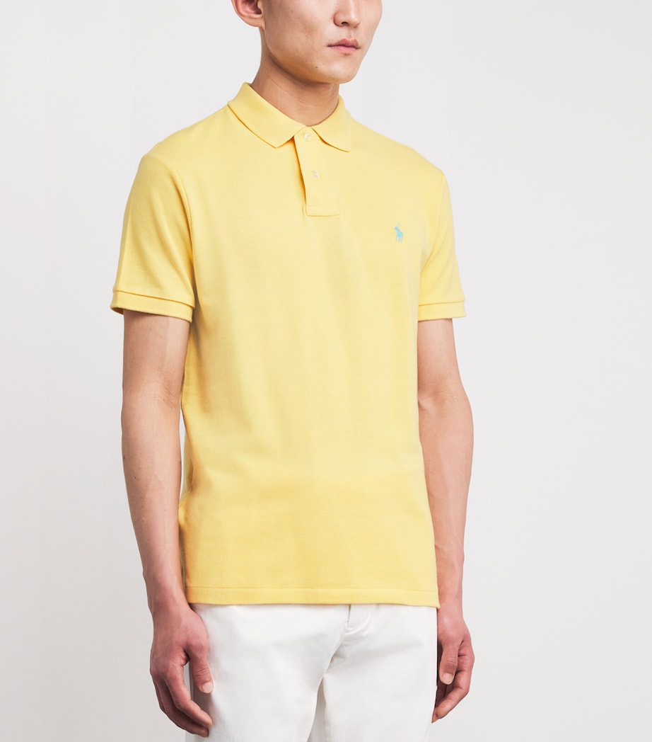 Polo Ralph Lauren Mens Cotton Mesh Polo Pony Polo Shirt Corn Yellow Image 3