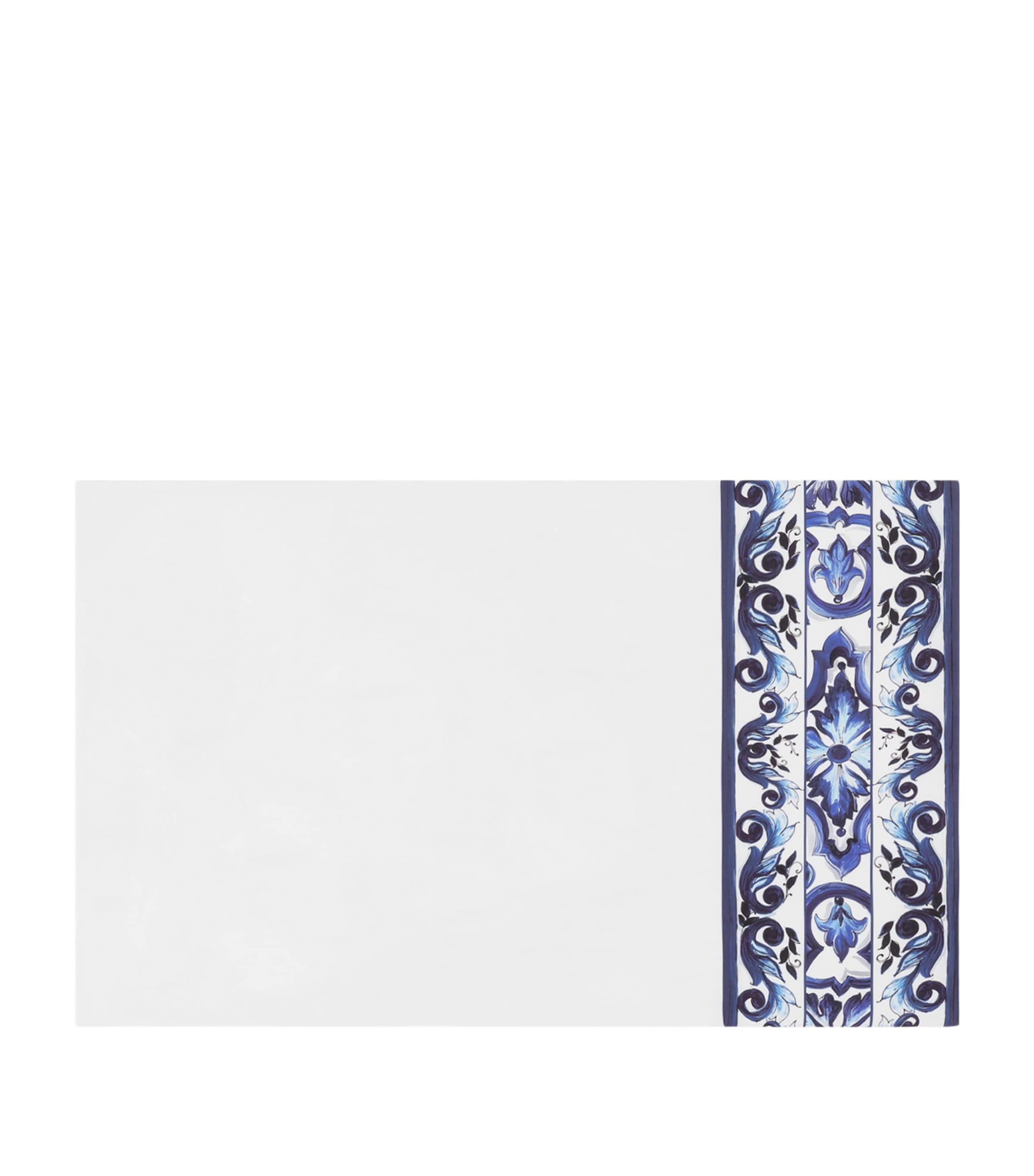 Dolce&Gabbana Casa Set of 2 Cotton Majolica Pillowcases (50cm x 80cm) Bianco/blu Med Image 1