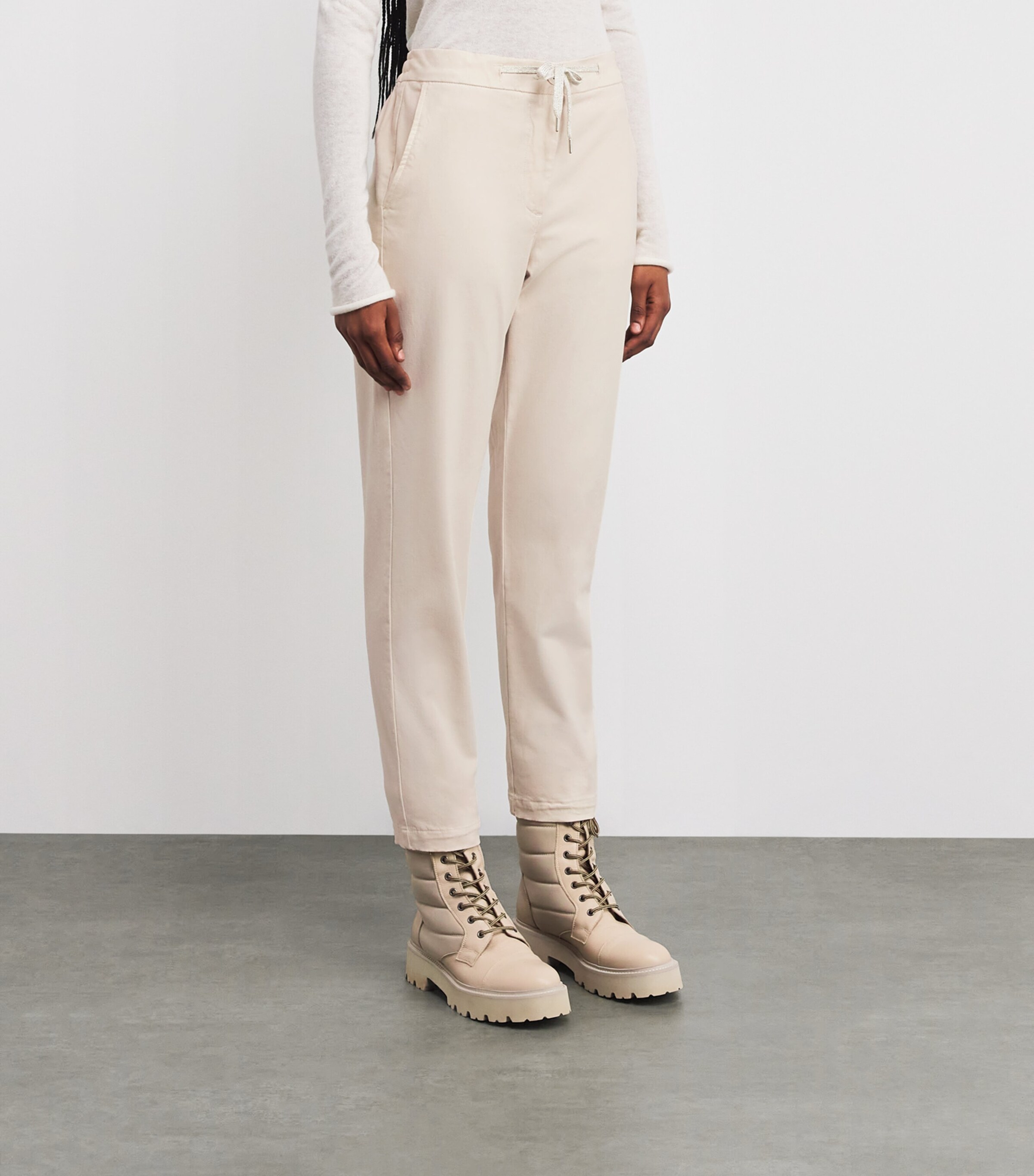 Cotton-Blend Drawstring Trousers SABBIA Image 3