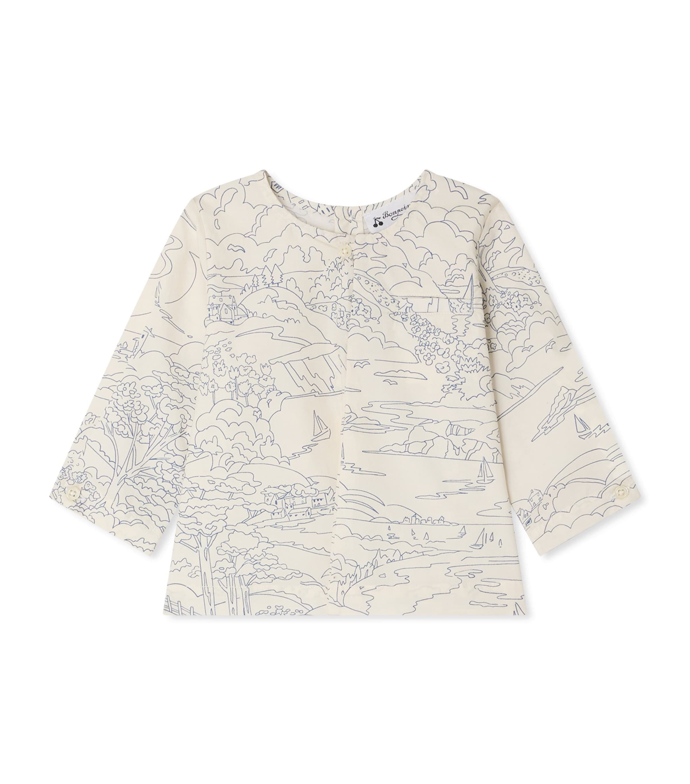 Bonpoint Cotton Printed Top (1-18 Months) Imp Encre Image 1