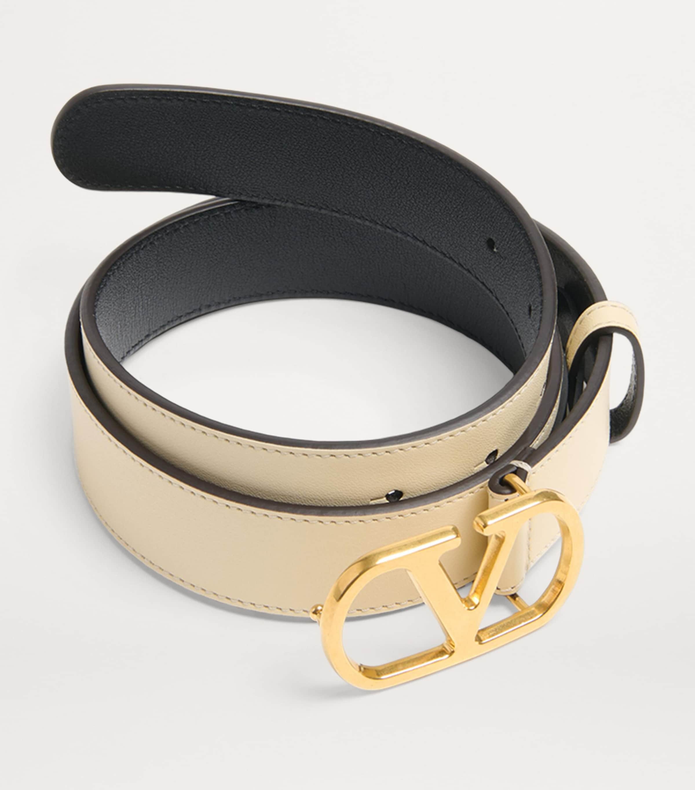 Leather VLogo Signature Belt REN Image 2