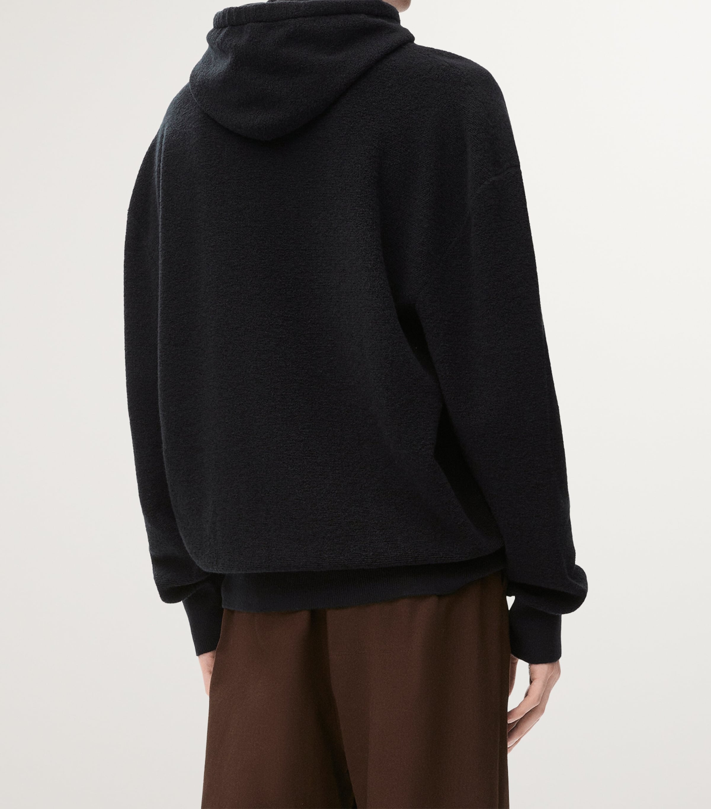 LOEWE Black Wool Anagram Hoodie | Harrods UK