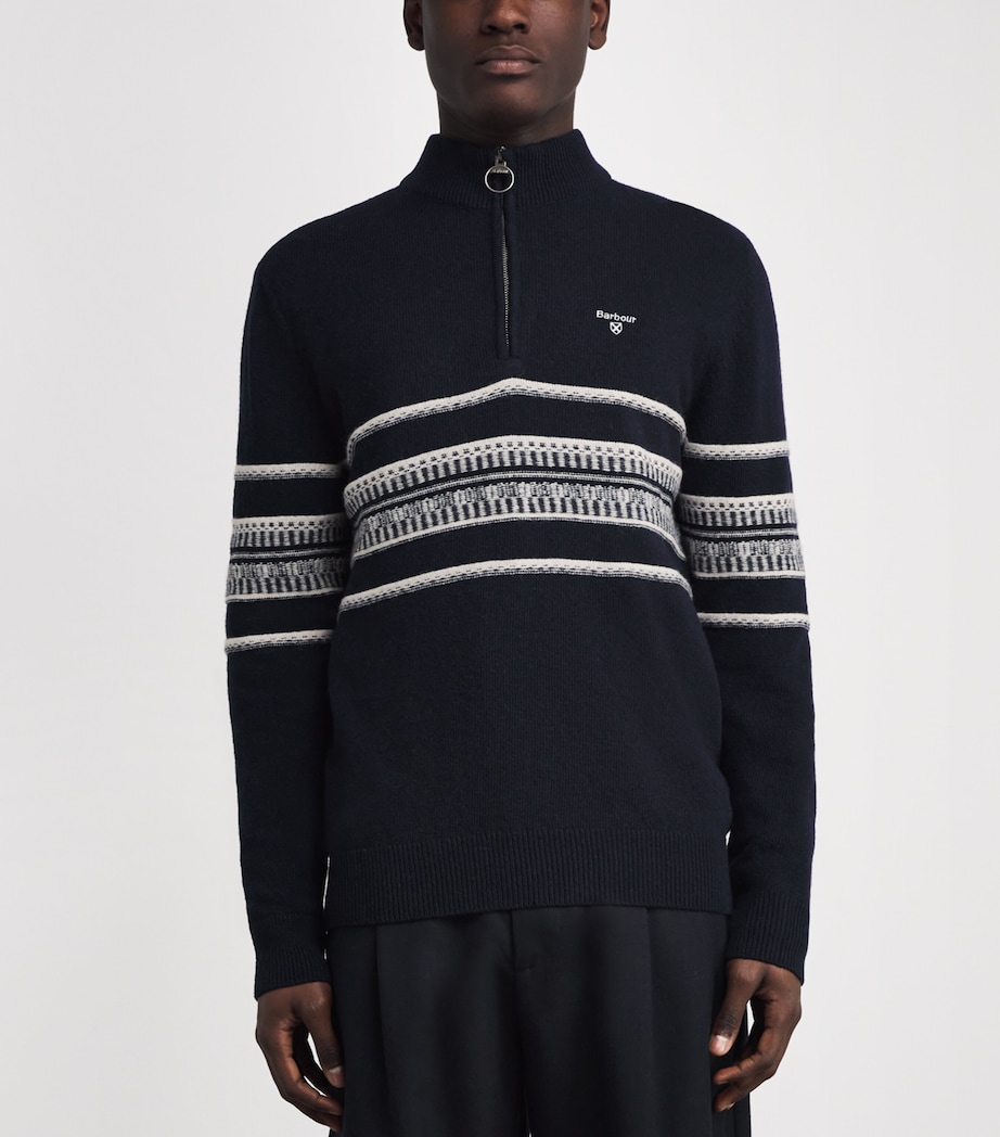 Wool Kepwick Quarter-Zip Sweater NY91 NAVY Image 3