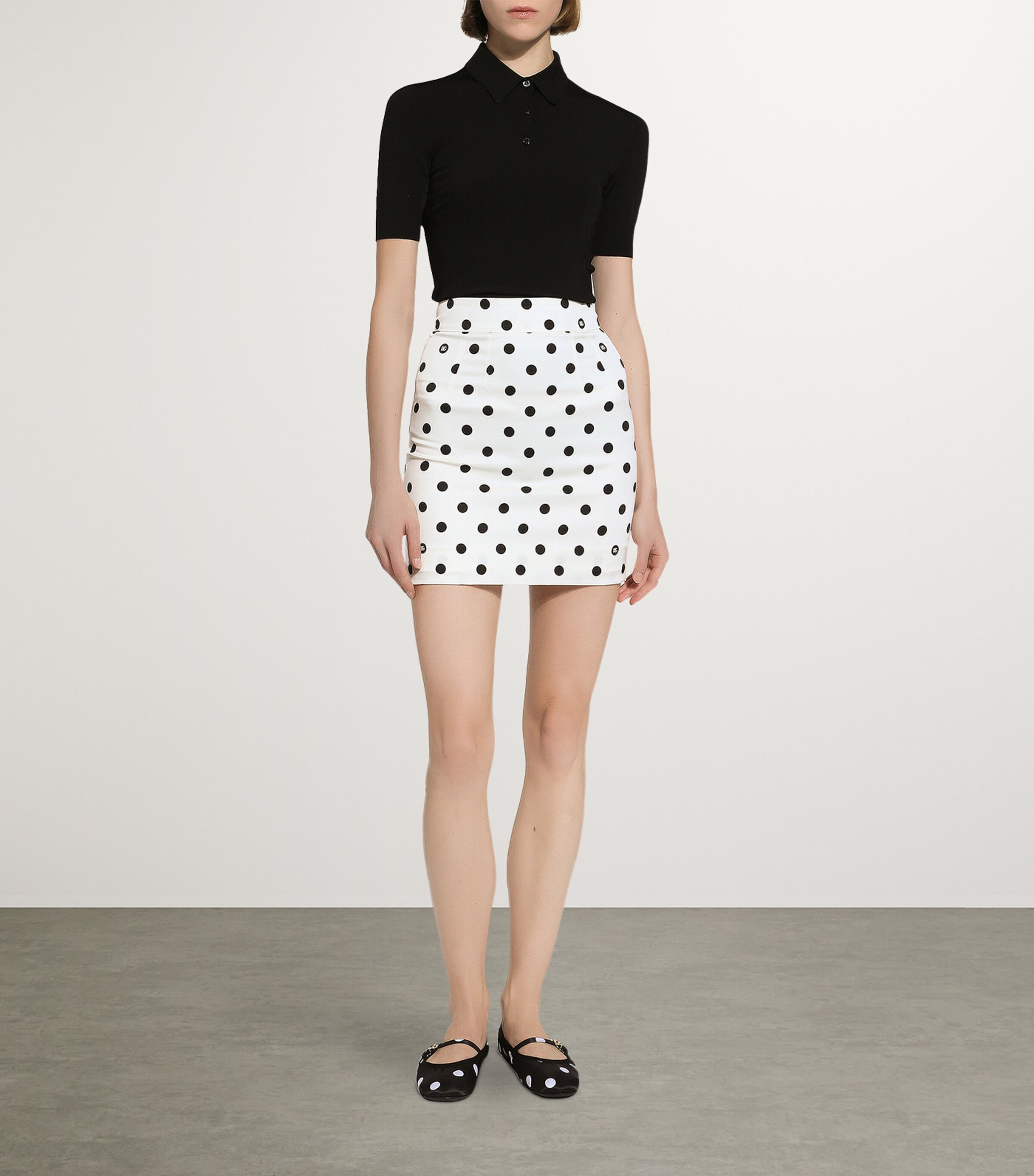 Knitted Polo Shirt N0000-BLACK Image 2