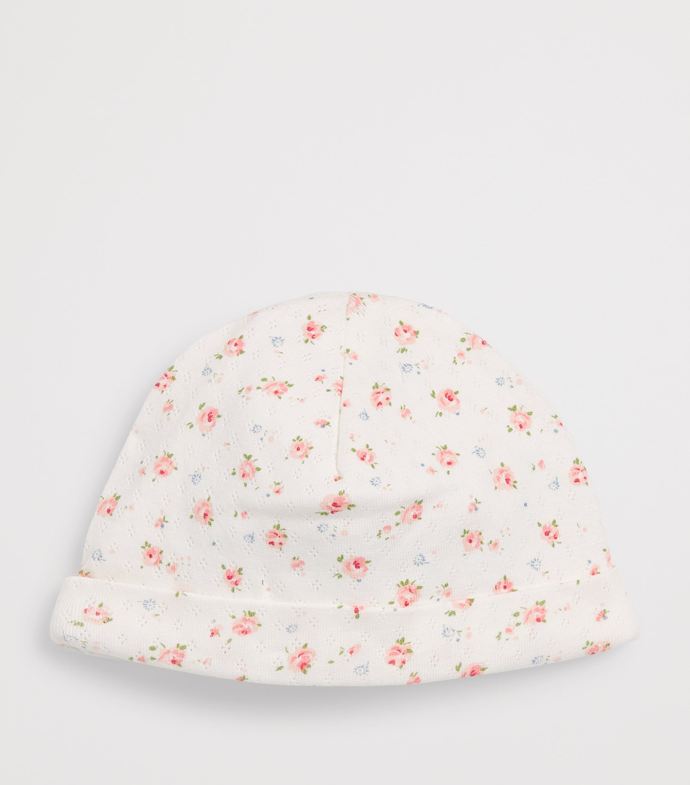 Cotton Floral Beanie 13NACRE Image 2