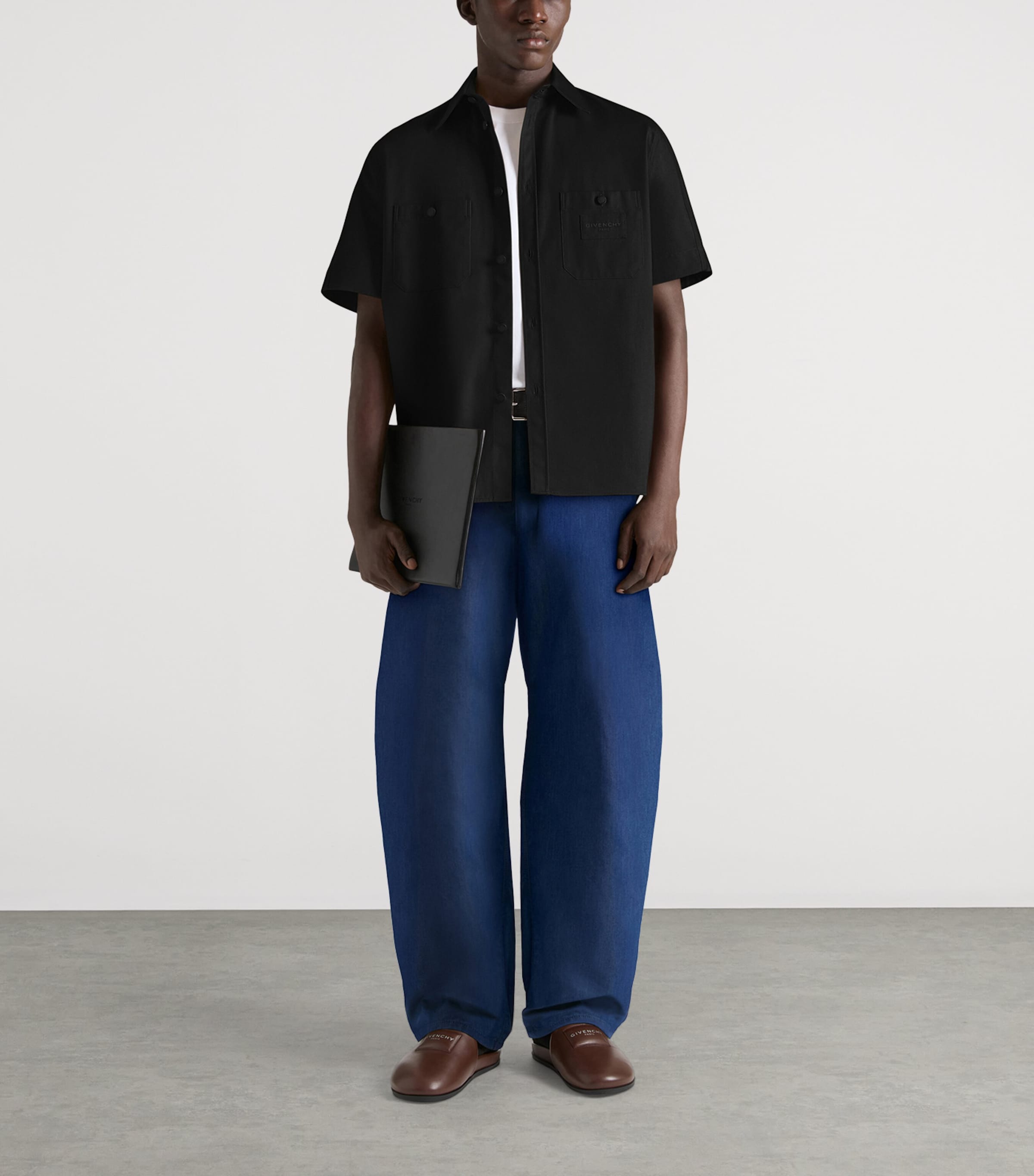 Cotton Double-Pocket Shirt BLACK Image 2