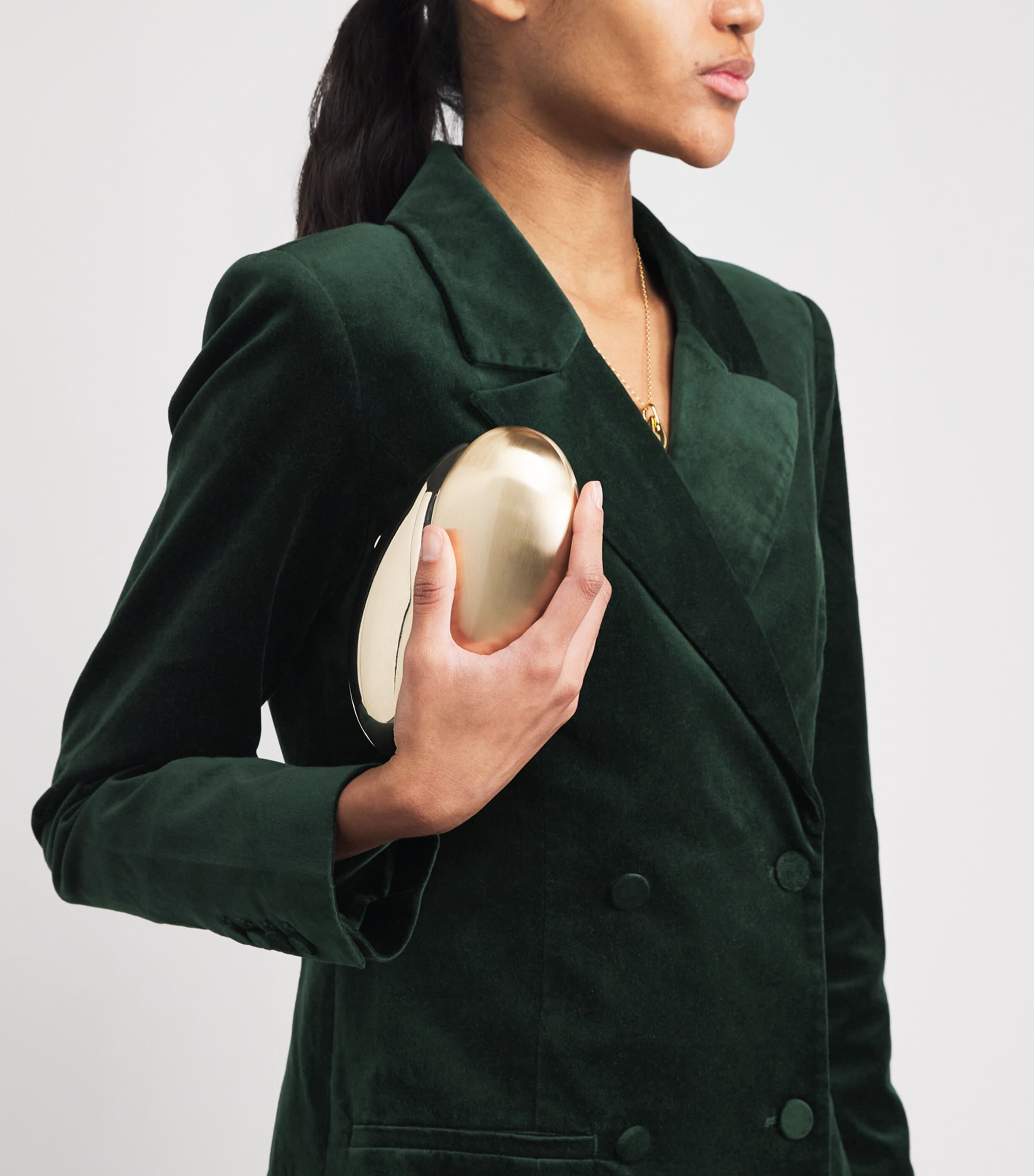 Velvet Exec Blazer Mini Dress PINE GREEN003 Image 4