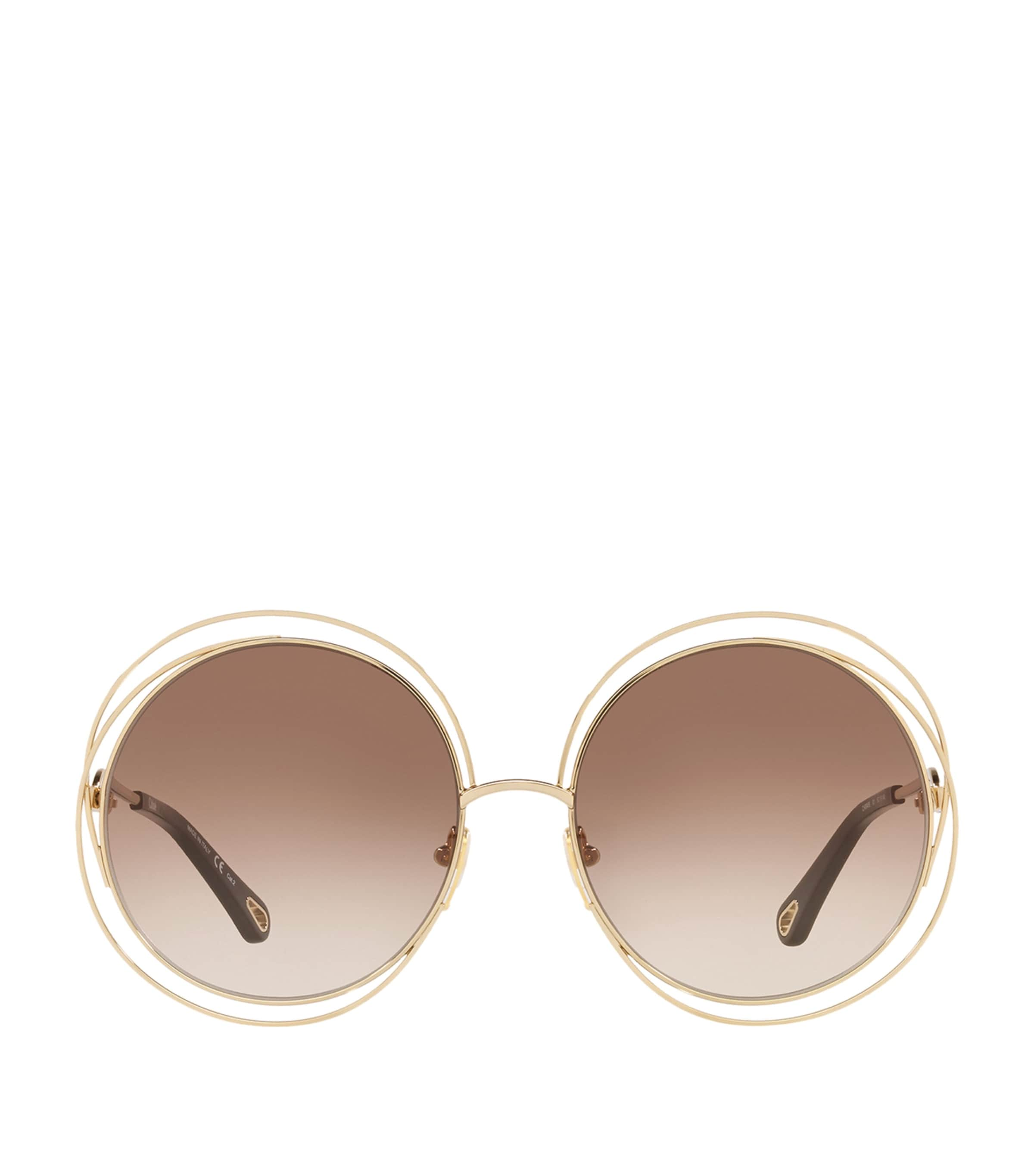 Chloé Round Carlina Sunglasses In Gold