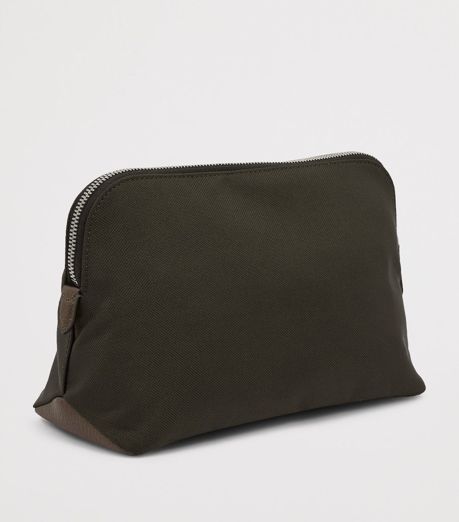 Smythson Canvas Wash Bag Dark Moss Image 2
