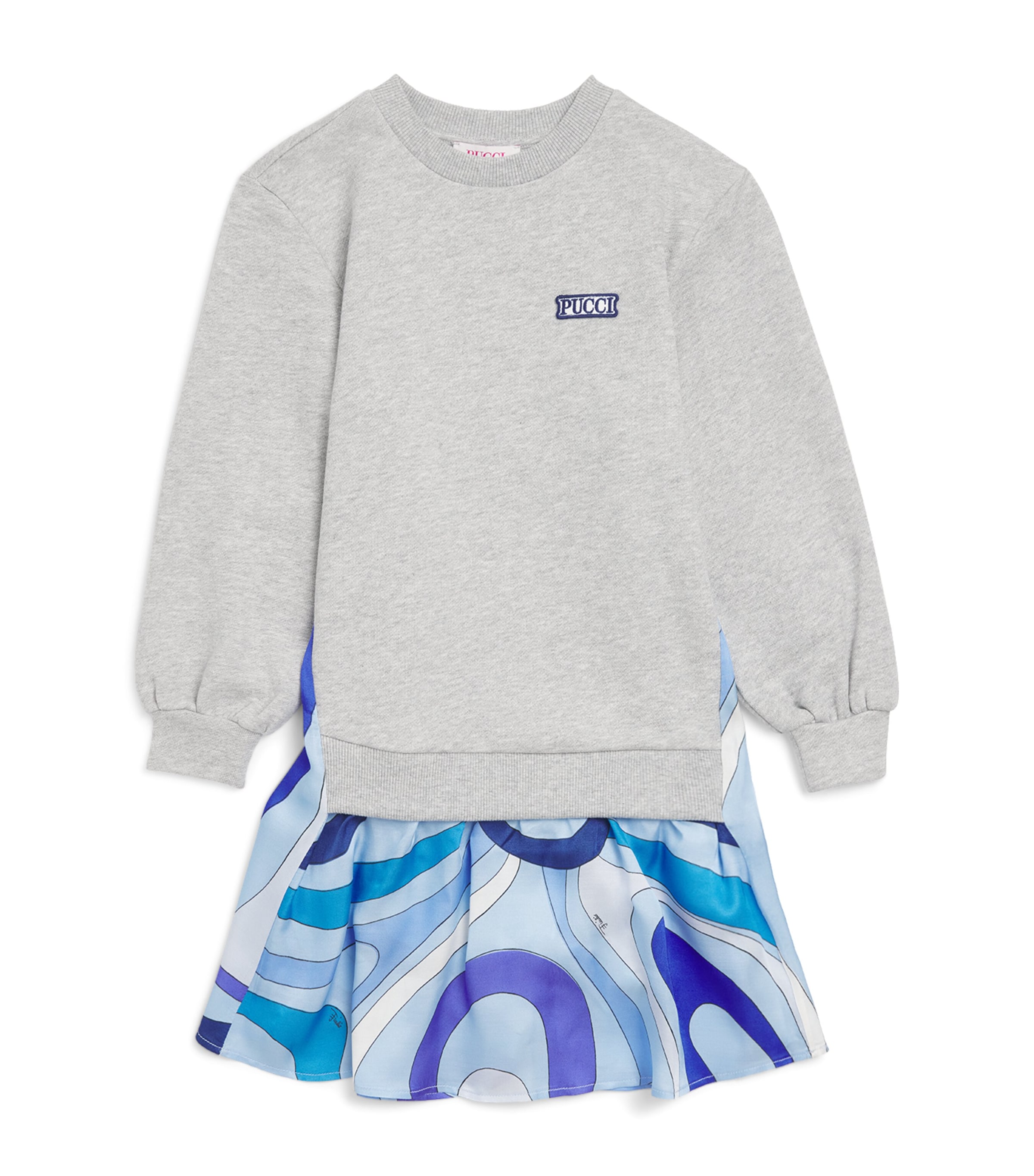 Pucci Junior Fleece Logo Dress In Gray
