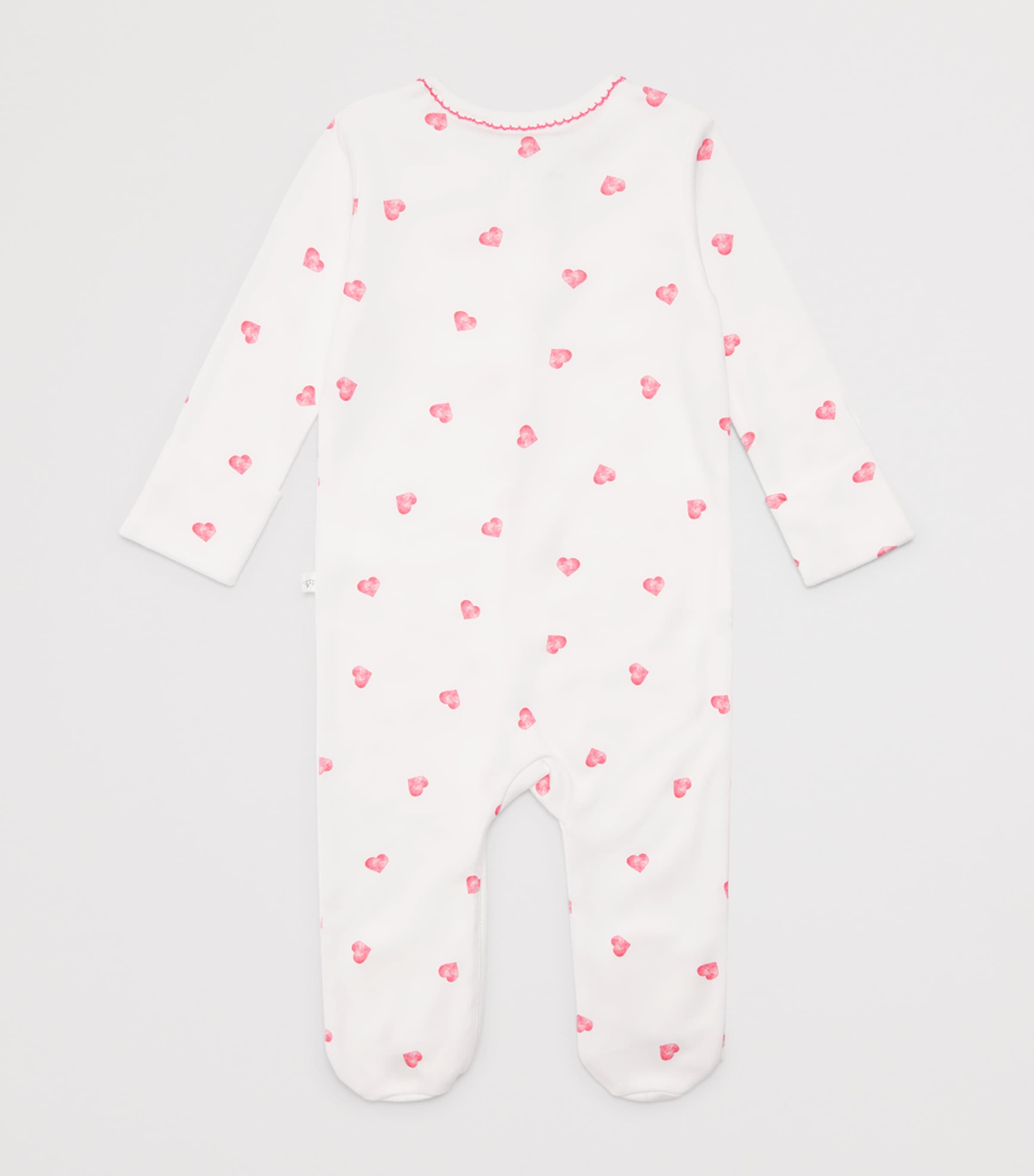 Rosa & Blue Bamboo-Organic Cotton Heart All-In-One (3-6 Months) Pink Heart Image 2