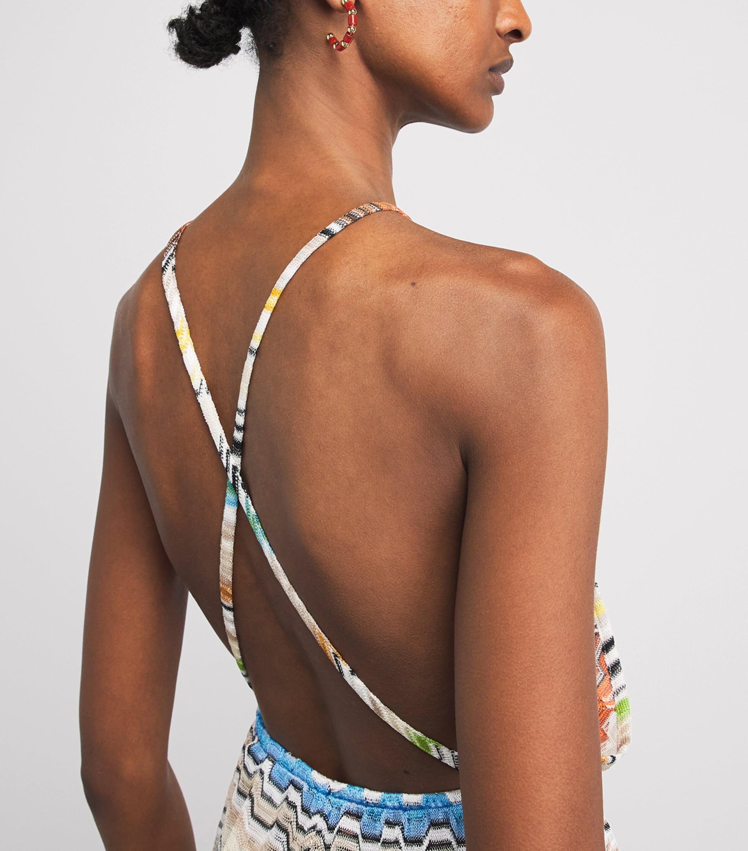 Missoni Womens Geometric Halter Playsuit Smsnp Multicolor Image 5