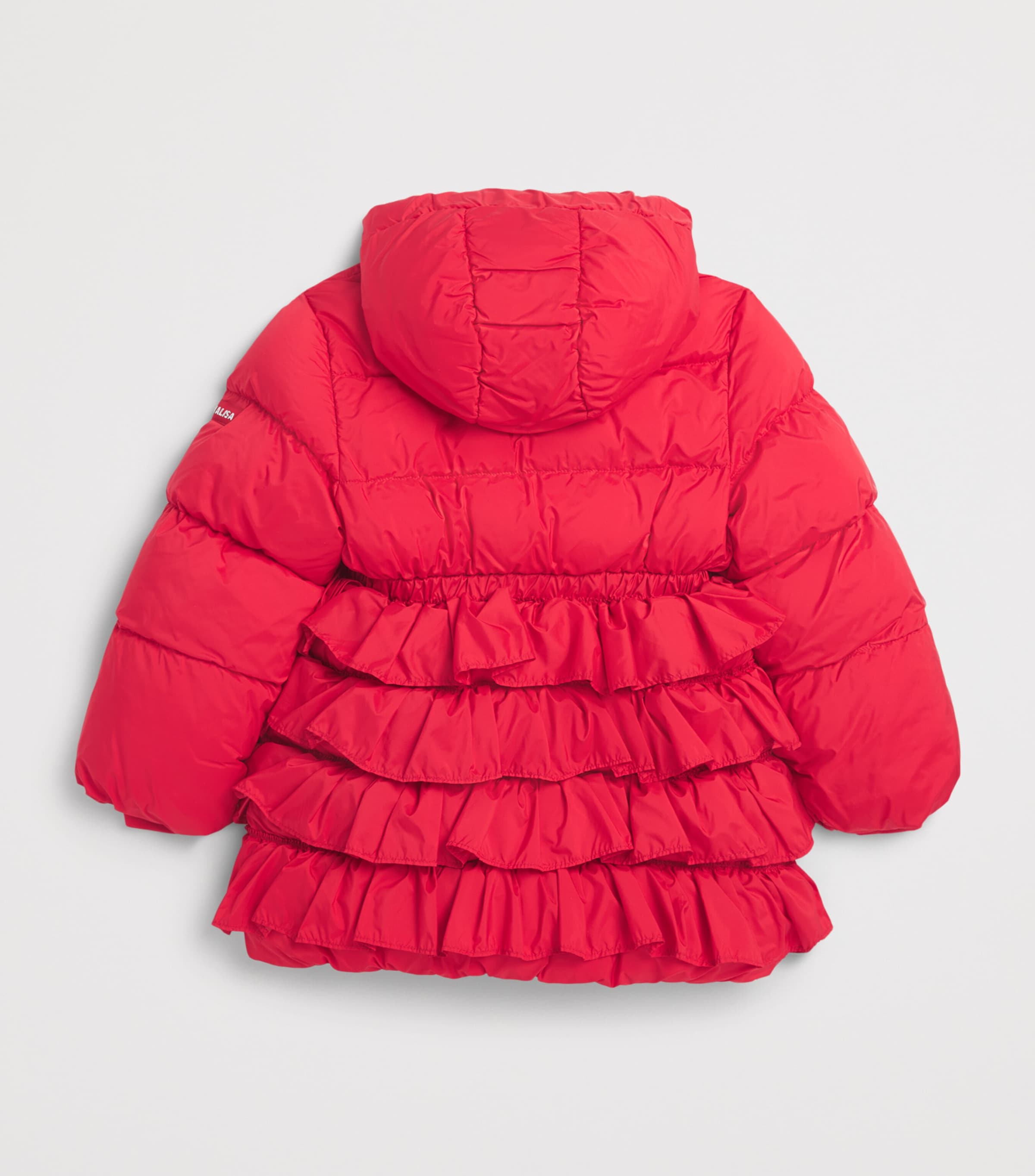 Monnalisa Ruffle Puffer Jacket (6 Months-6 Years) Rubino Image 2