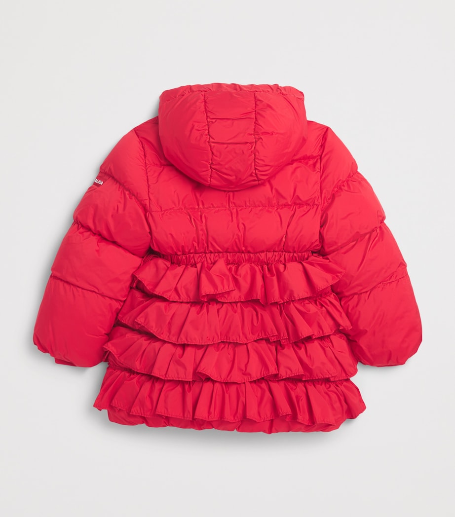 Monnalisa Ruffle Puffer Jacket (6 Months-6 Years) Rubino Image 2