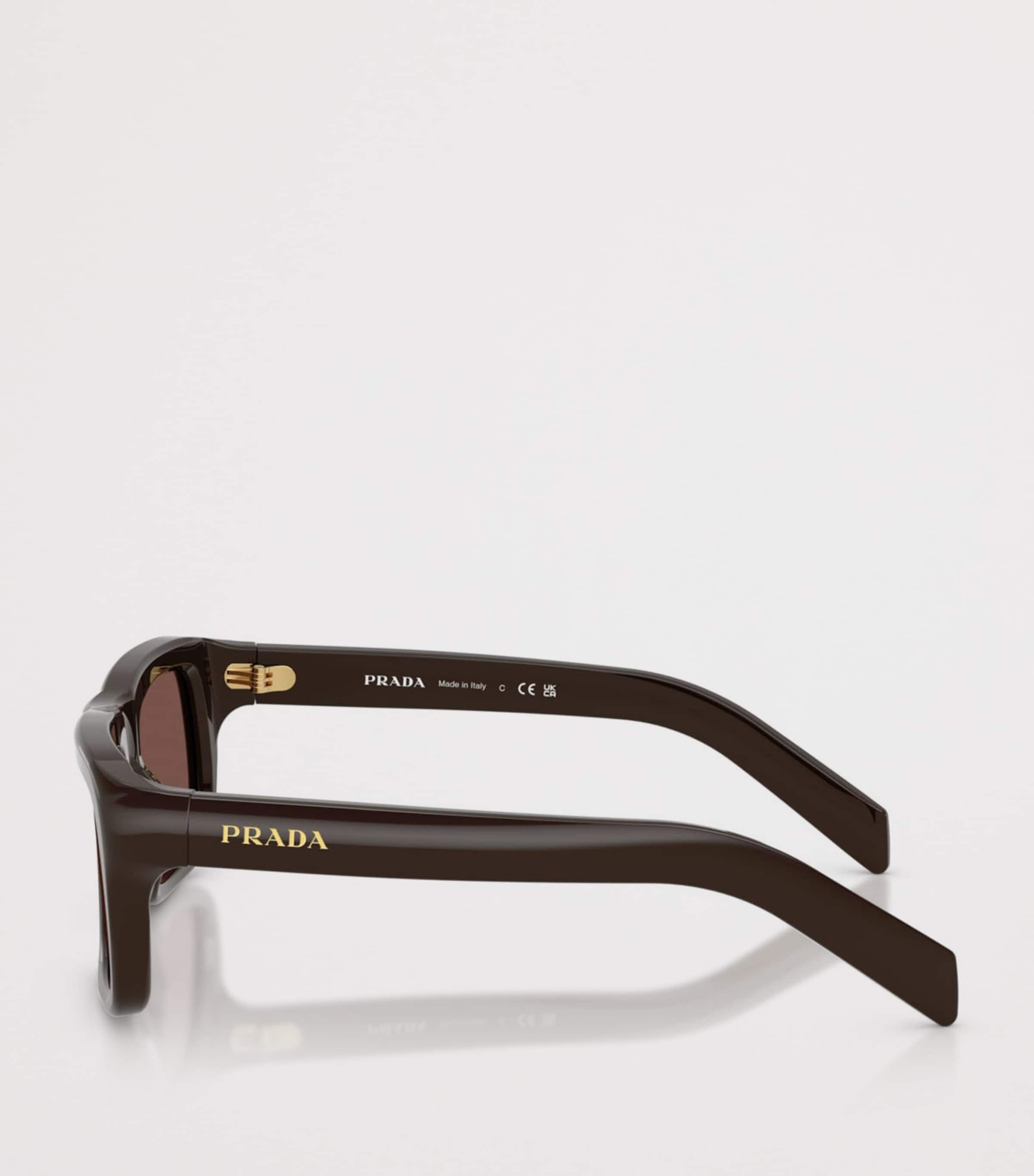 Prada Acetate Square Sunglasses Brown Image 3