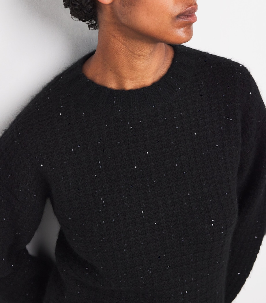 Wool-Blend Sequin Sweater 825 NERO Image 6