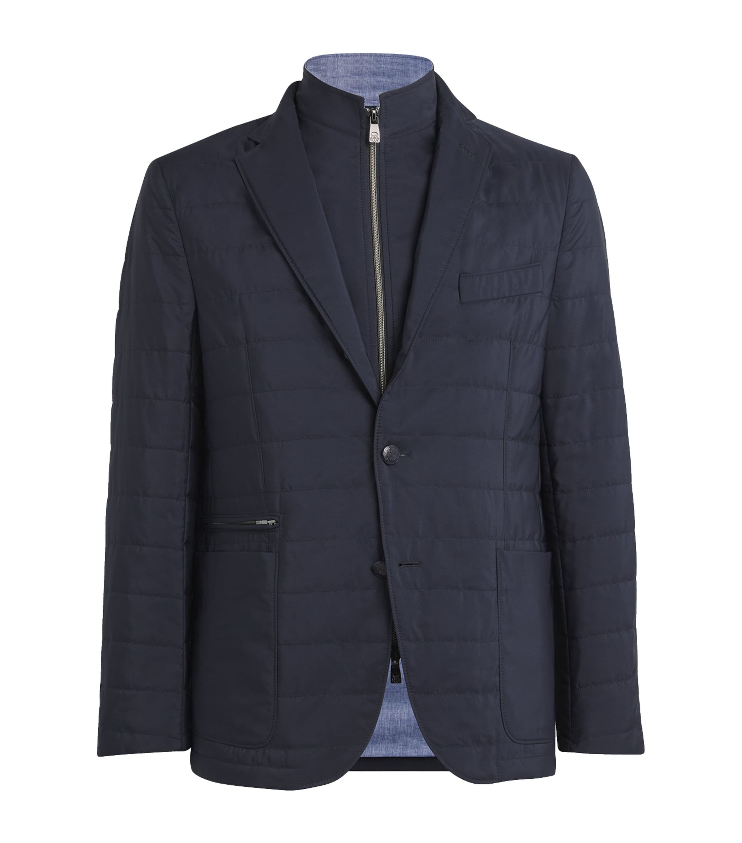 Technical Quilted Blazer 001 NAVY BLUE Image 1