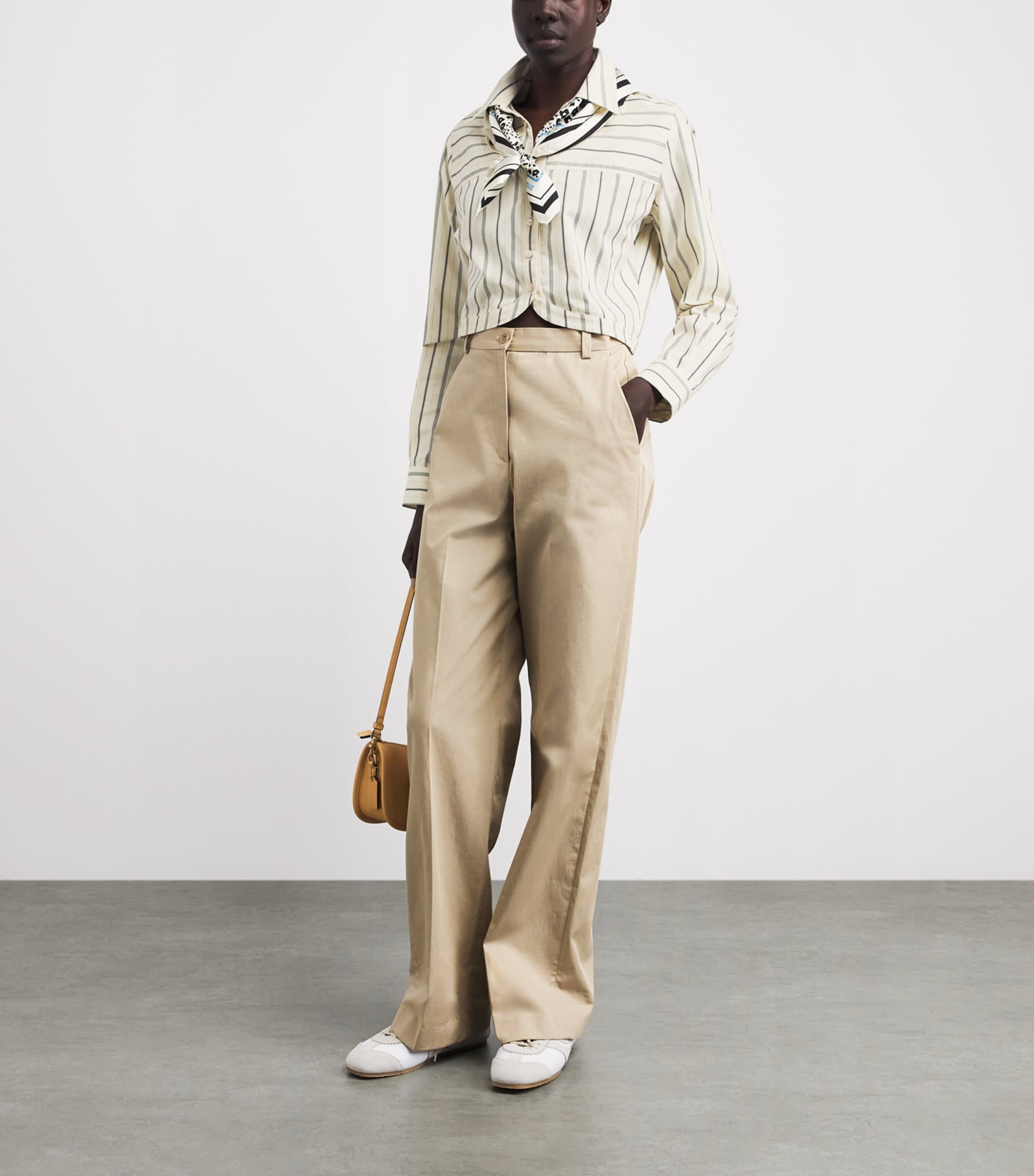 Claudie Pierlot Womens Cotton Poplin Stripe Shirt Dual Color Image 2