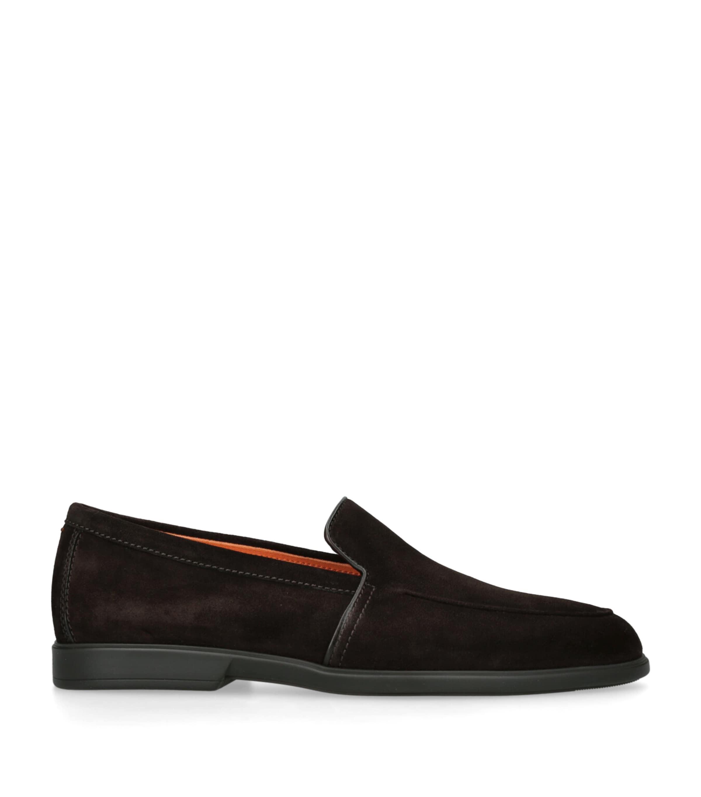 Santoni Suede Malibu Loafers Dark Brown Image 1