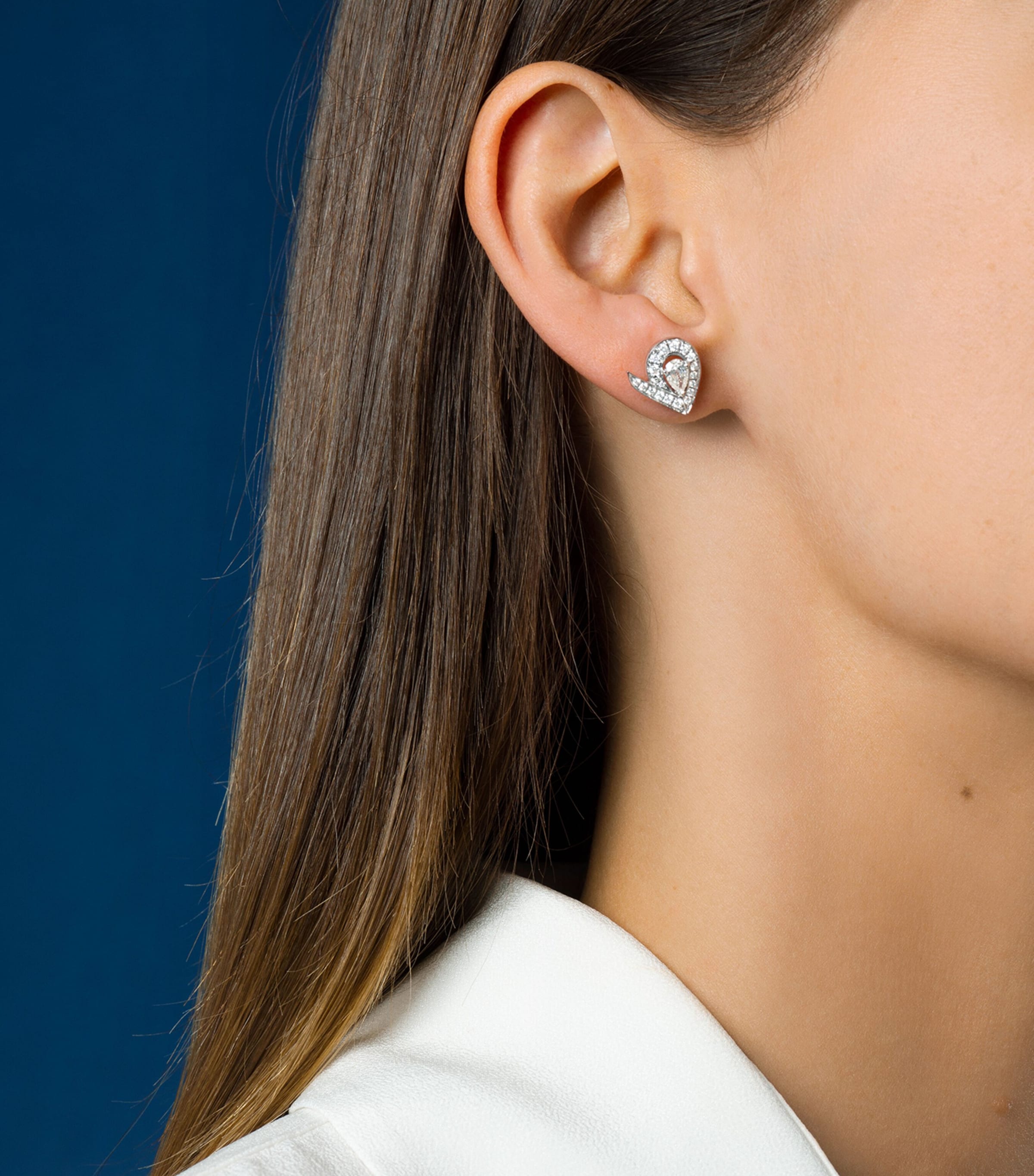 Chaumet White Gold and Diamond Joséphine Aigrette Stud Earrings White Gold Image 2