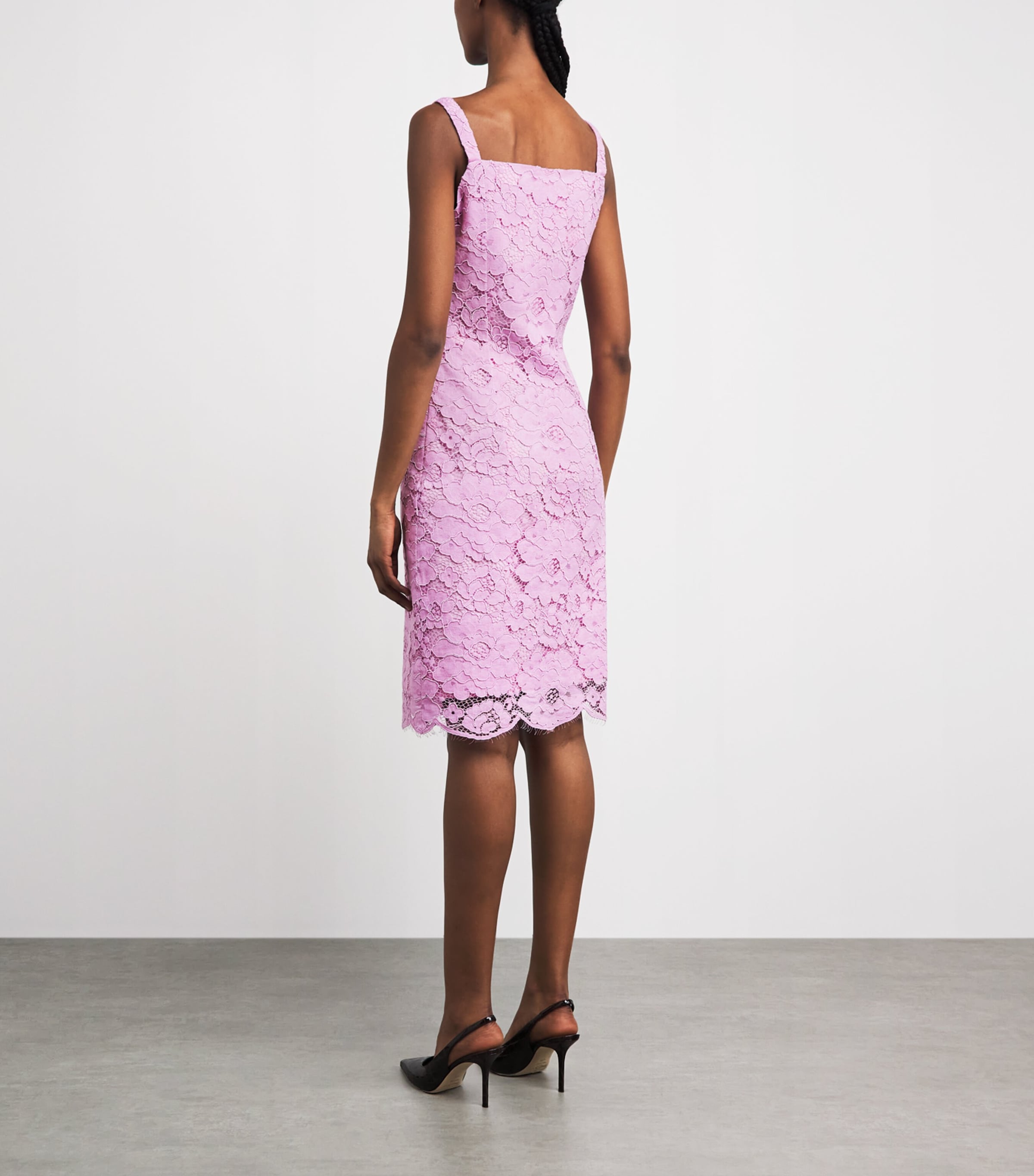 Patou Womens Lace Sleeveless Mini Dress Pink Parfait Image 6