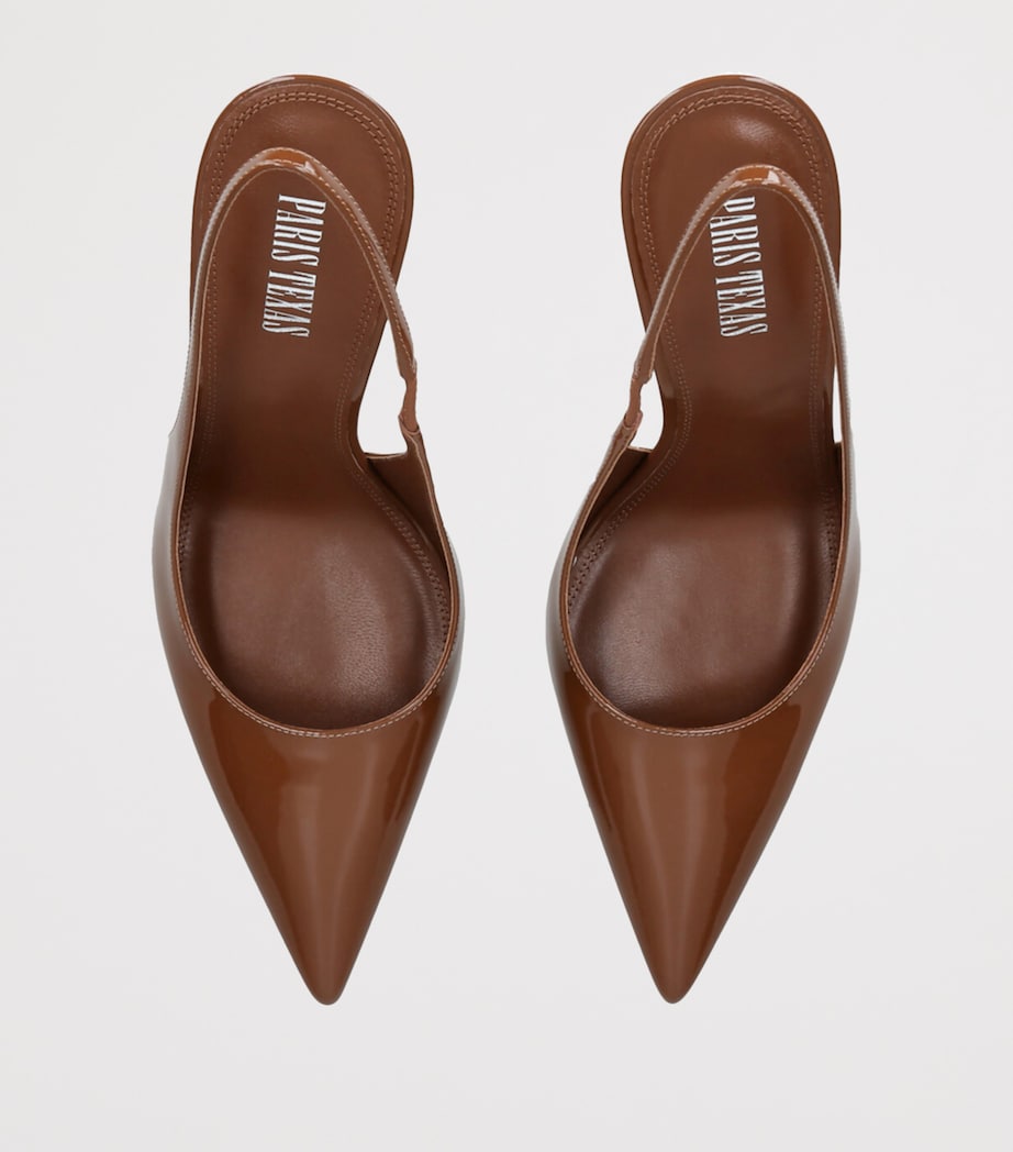 Paris Texas Patent Leather Lidia Slingback Pumps 105 Mid Brown Image 4