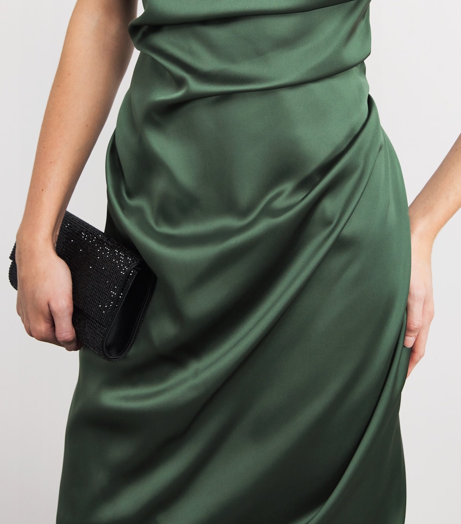 Puff-Sleeve Ginnie Amber Midi Dress GREEN Image 6
