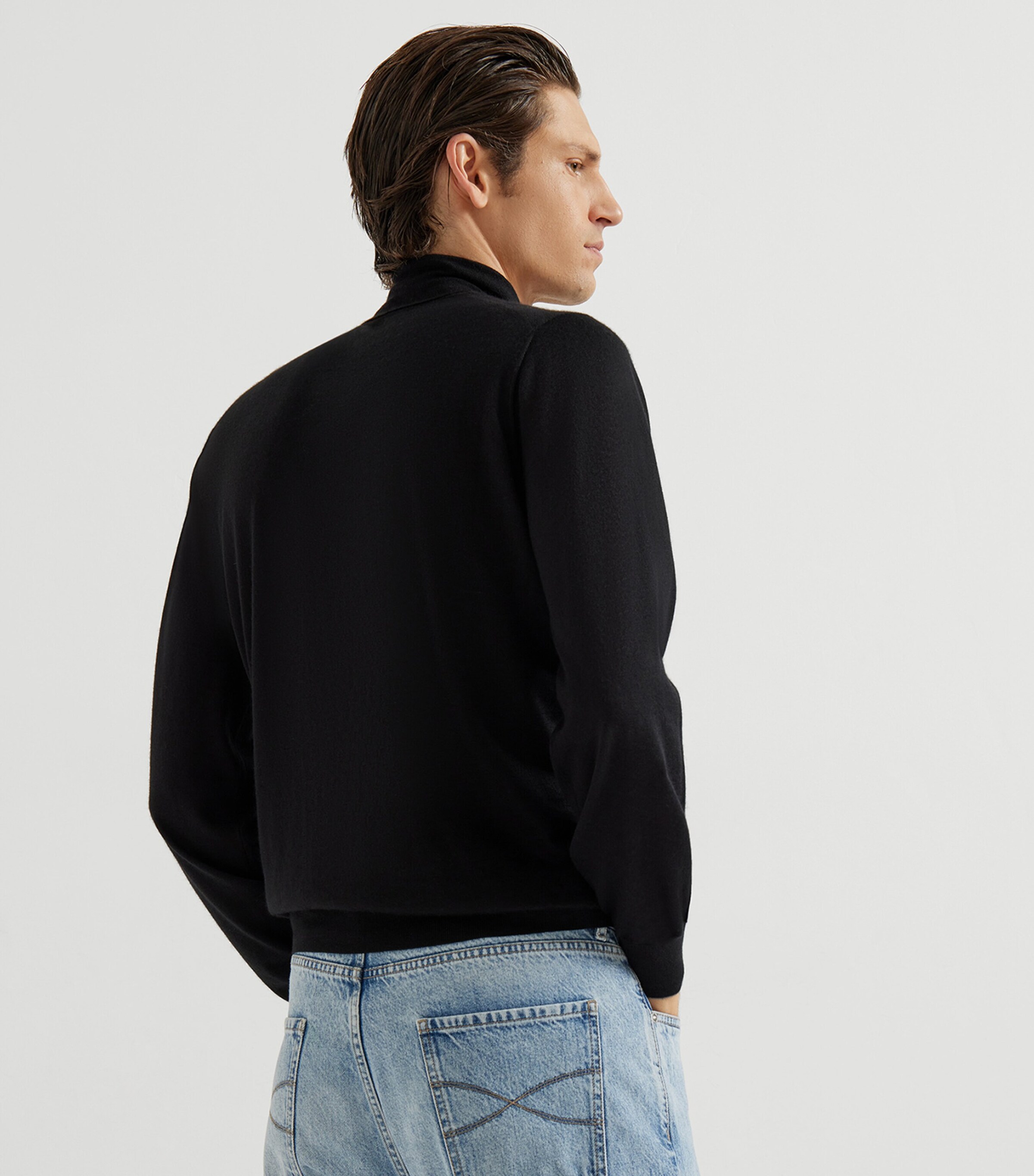 Brunello Cucinelli Mens Silk-Cashmere Rollneck Sweatshirt Image 4