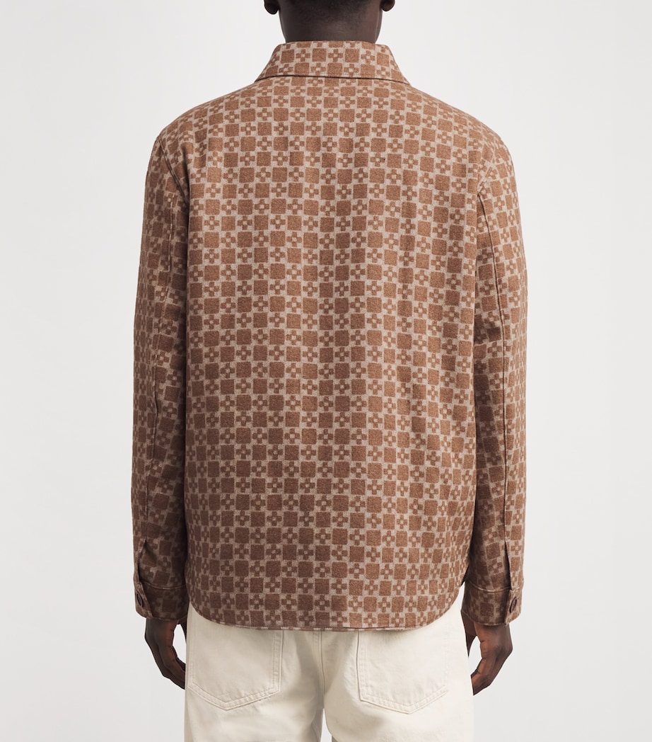 Virgin Wool-Blend Check Overshirt CAMEL Image 4