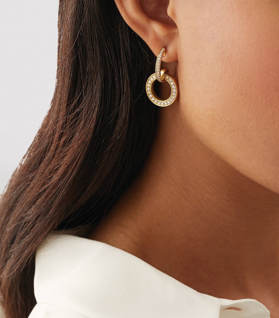 Yellow Gold and Diamond Large Roulette Earrings YELLOW GOLD Image 2