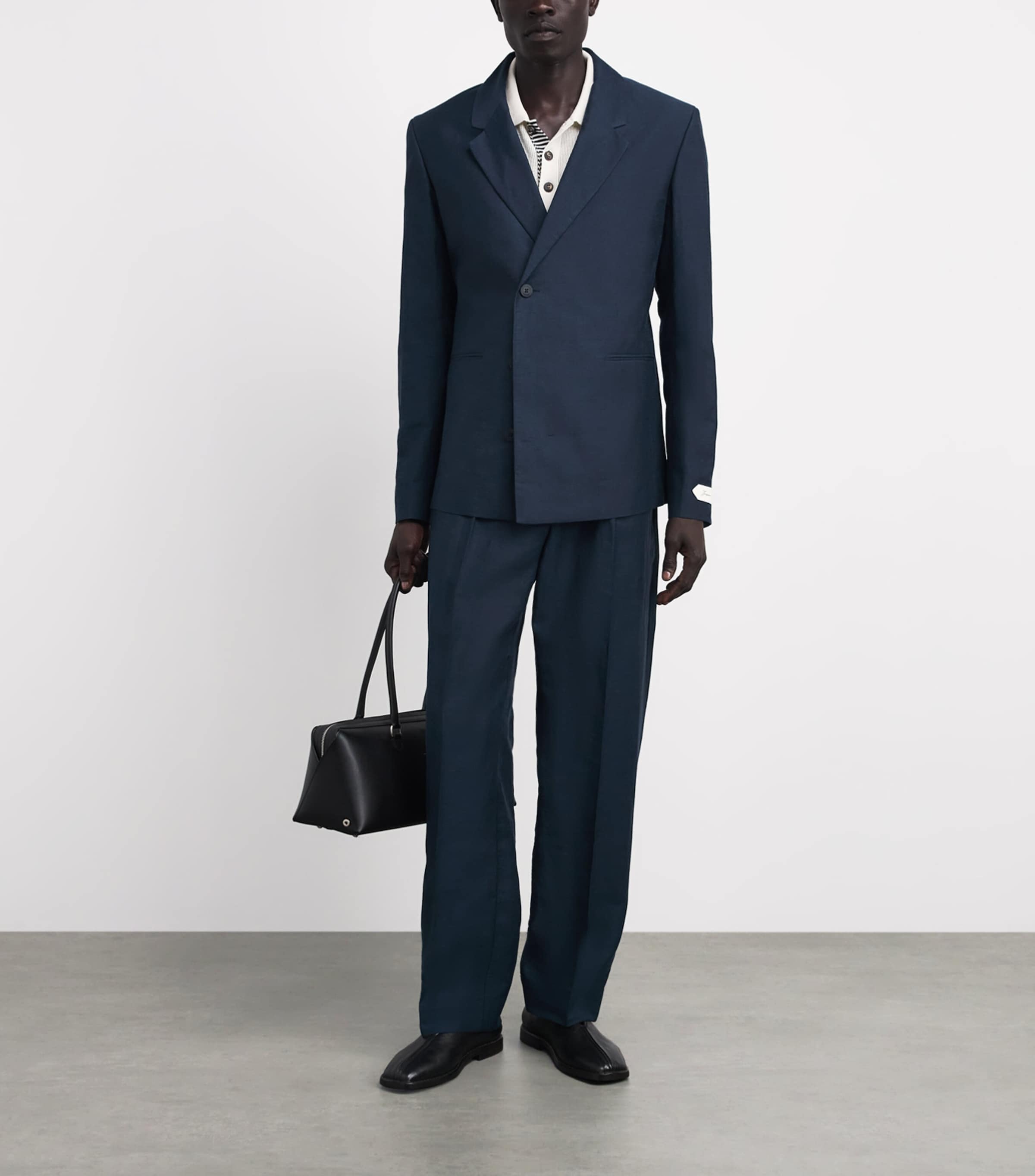 Jacquemus Mens Linen-Blend Melo Blazer Dark Navy/ Image 2