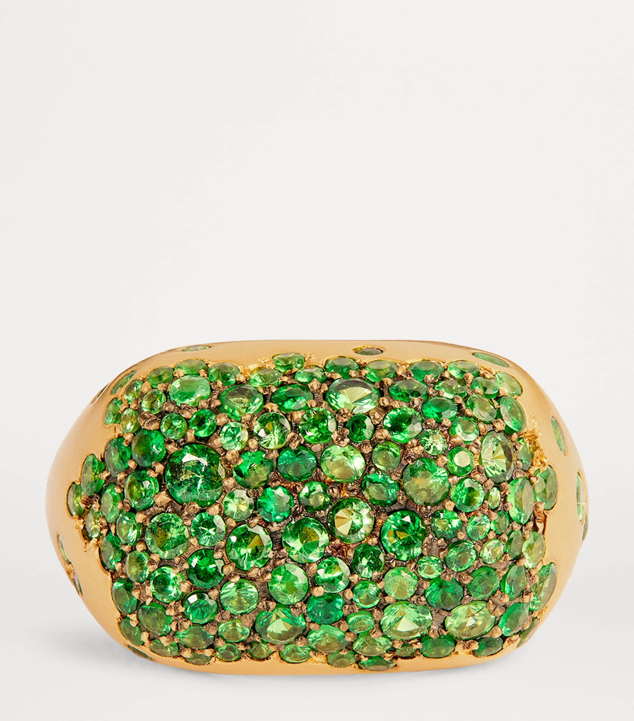 Yellow Gold and Tsavorite Baby Malak Bonbon Rectangle Ring YELLOW GOLD Image 4