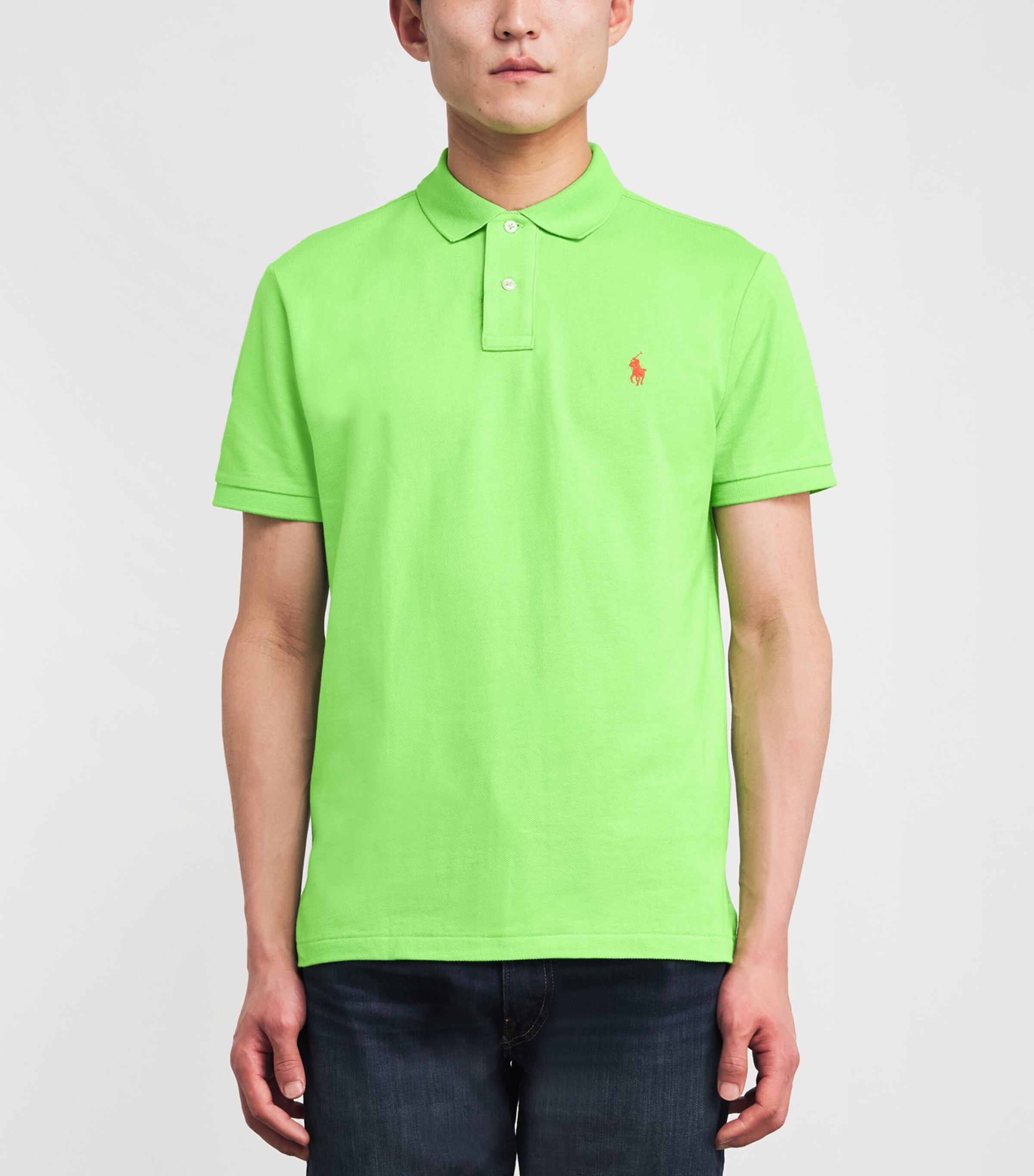 Polo Ralph Lauren Mens Cotton Mesh Polo Pony Polo Shirt Green Image 3