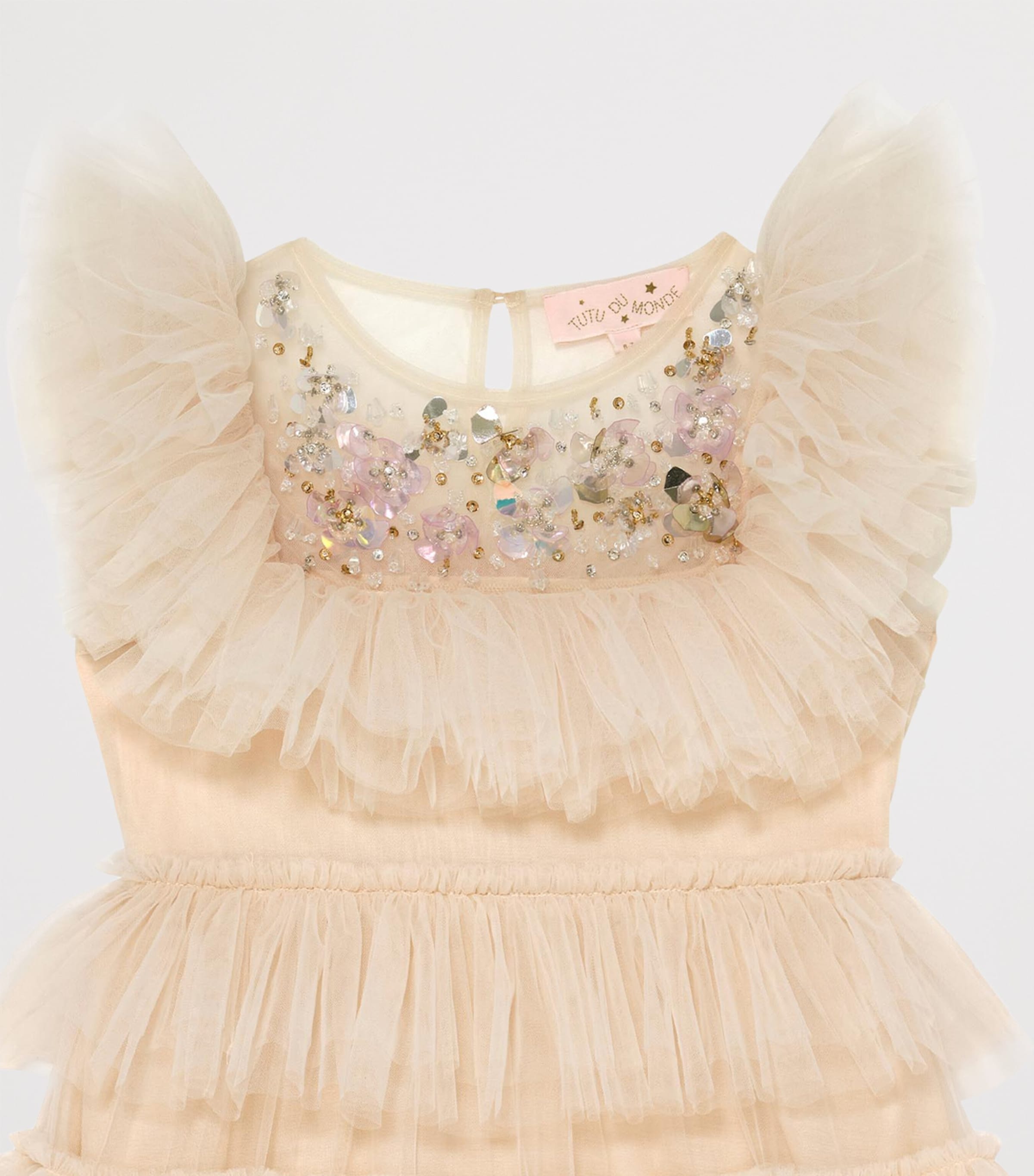Tulle Embellished Rana Dress (2-11 Years) LINEN Image 3