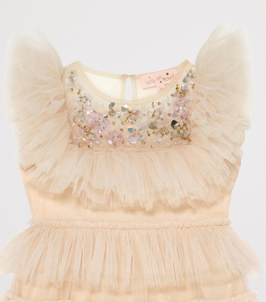 Tulle Embellished Rana Dress (2-11 Years) LINEN Image 3