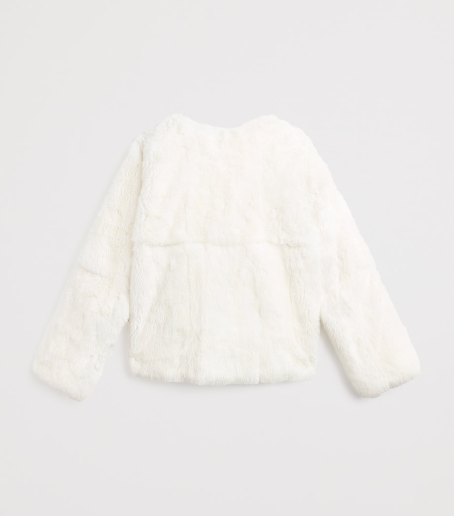 Rabbit Fur Coat (4-14 Years) C10WHITE Image 2