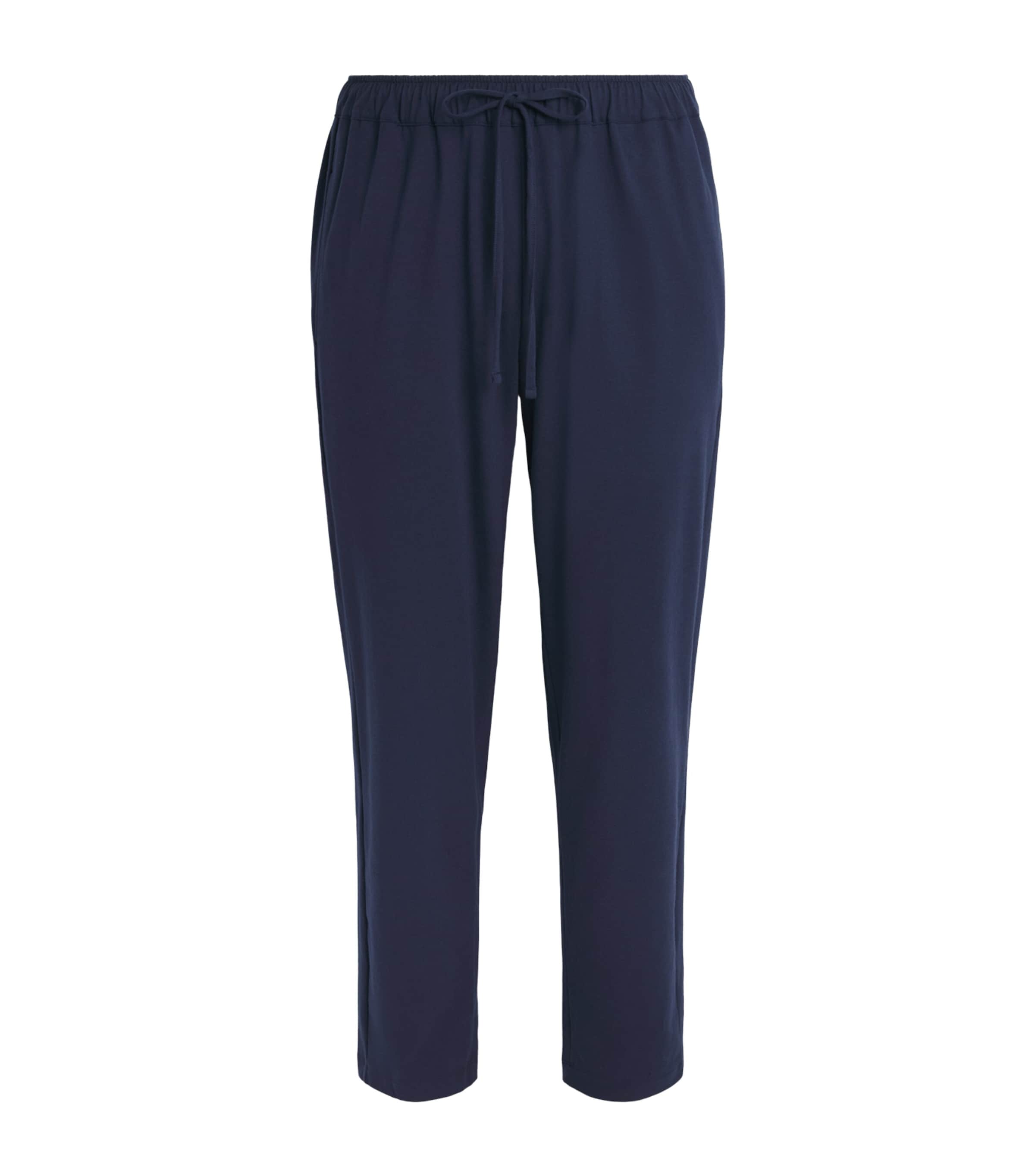 Hanro Mens Cotton Night & Day Lounge Trousers Deep Navy Image 1