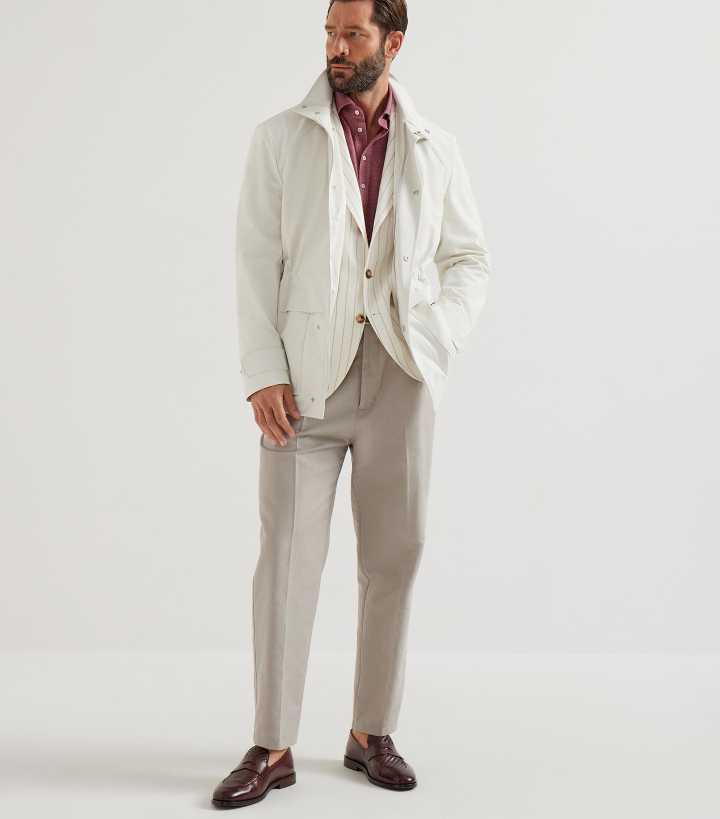 Linen Stripe Deconstructed Cavallo Blazer C6190 Image 2