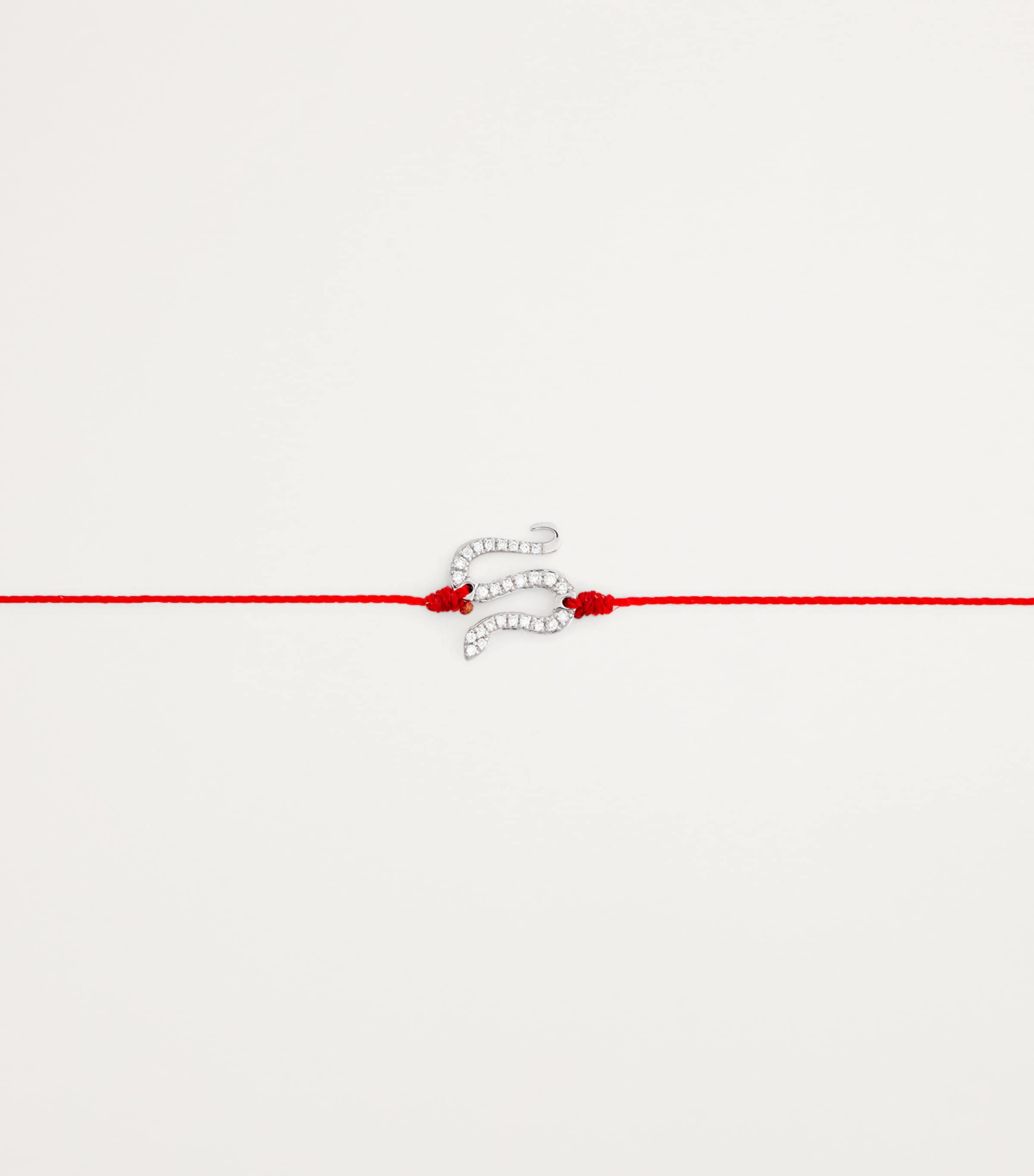 White Gold and Diamond Snake String Bracelet WHITE GOLD Image 3