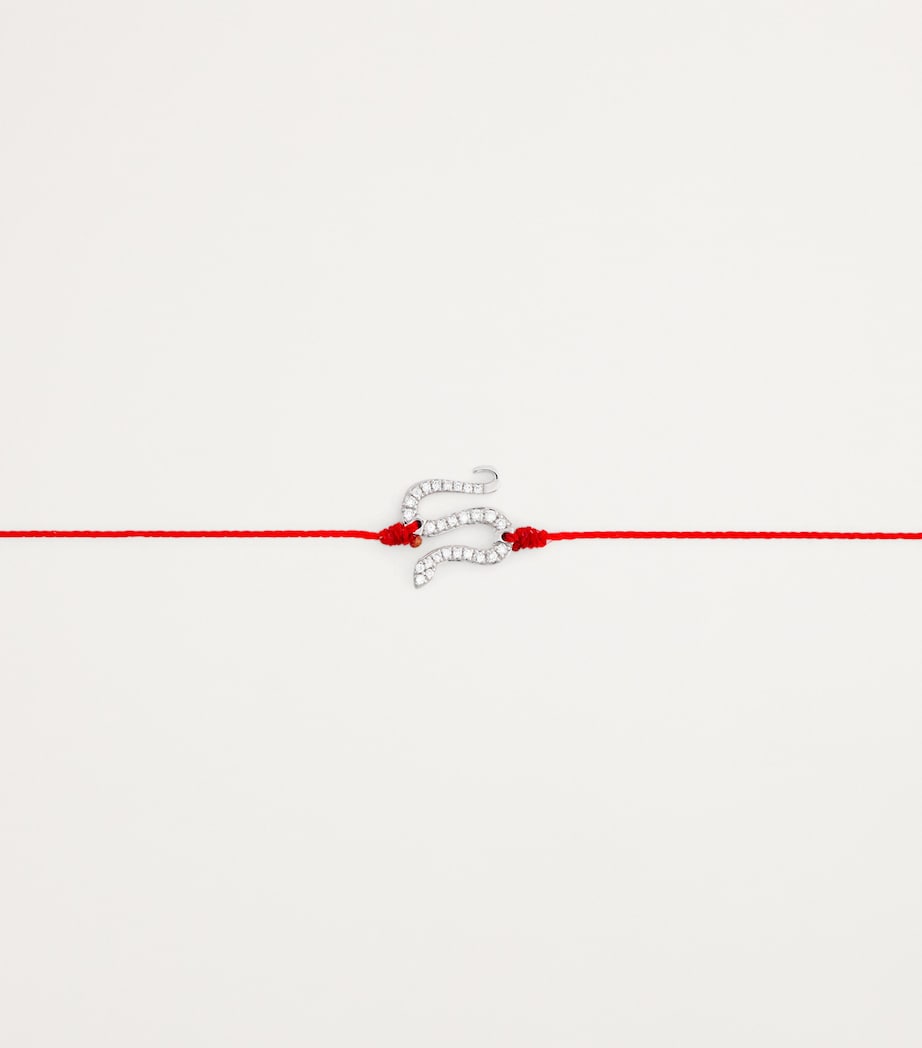 White Gold and Diamond Snake String Bracelet WHITE GOLD Image 3