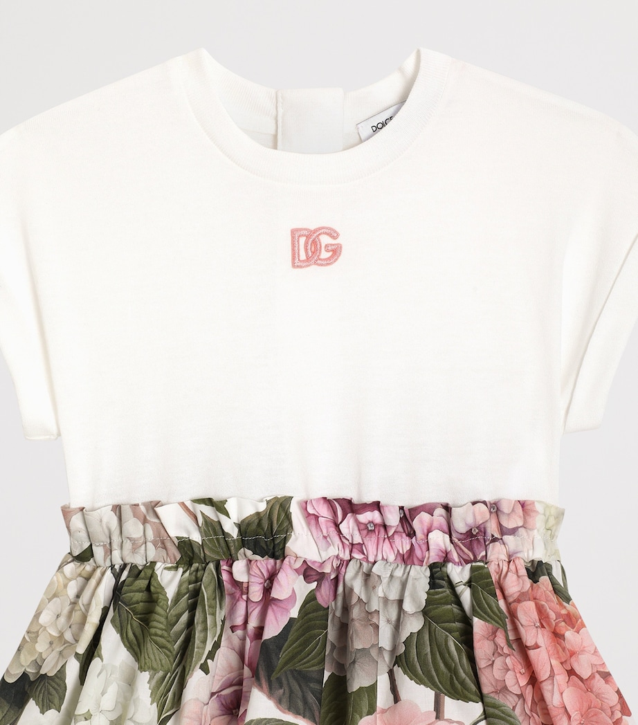 Dolce&Gabbana Kids Hydrangea T-Shirt Dress and Bloomers (3-30 Months) Comb Image 4