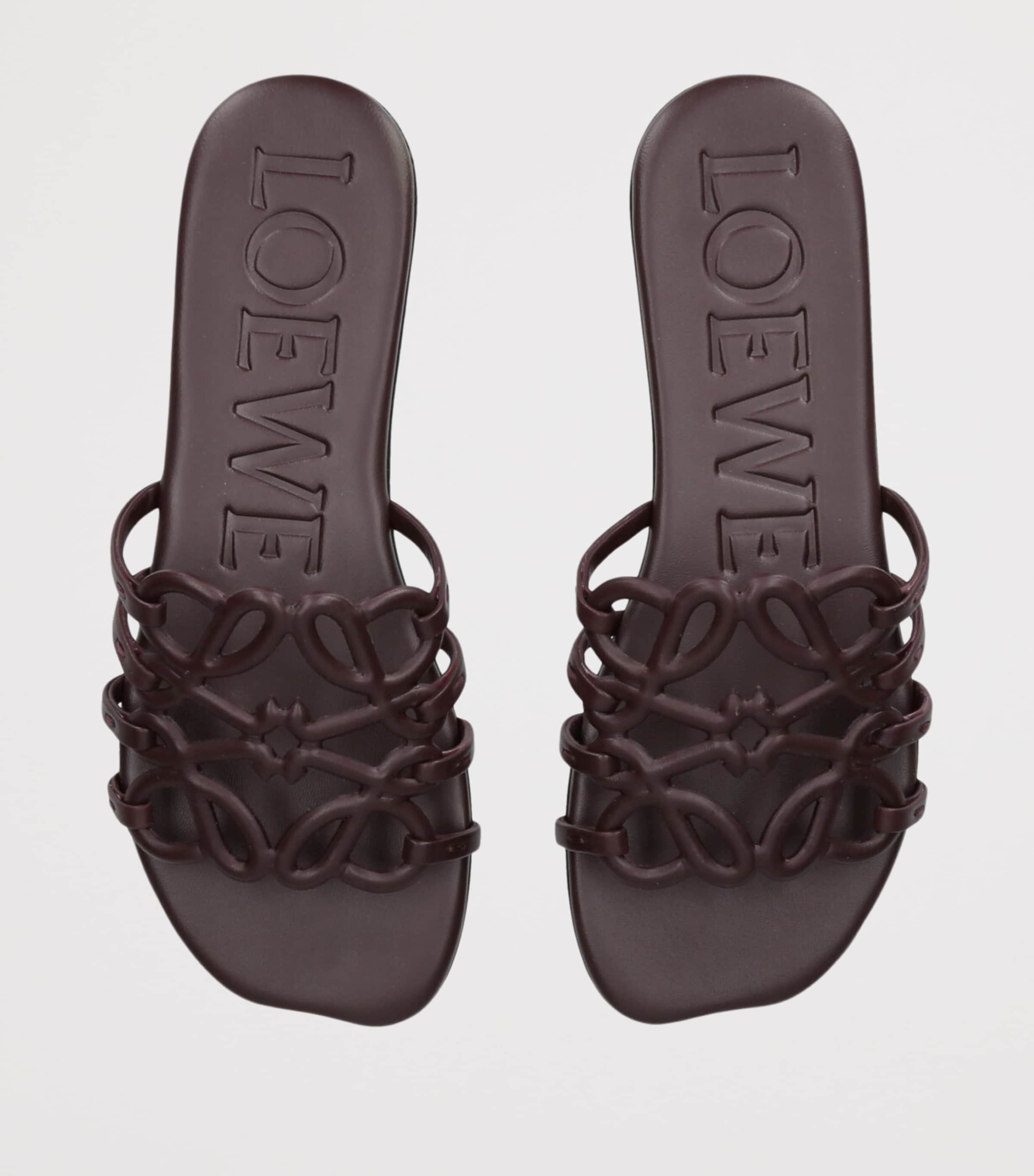 Leather Petal Anagram Sandals WINE Image 4