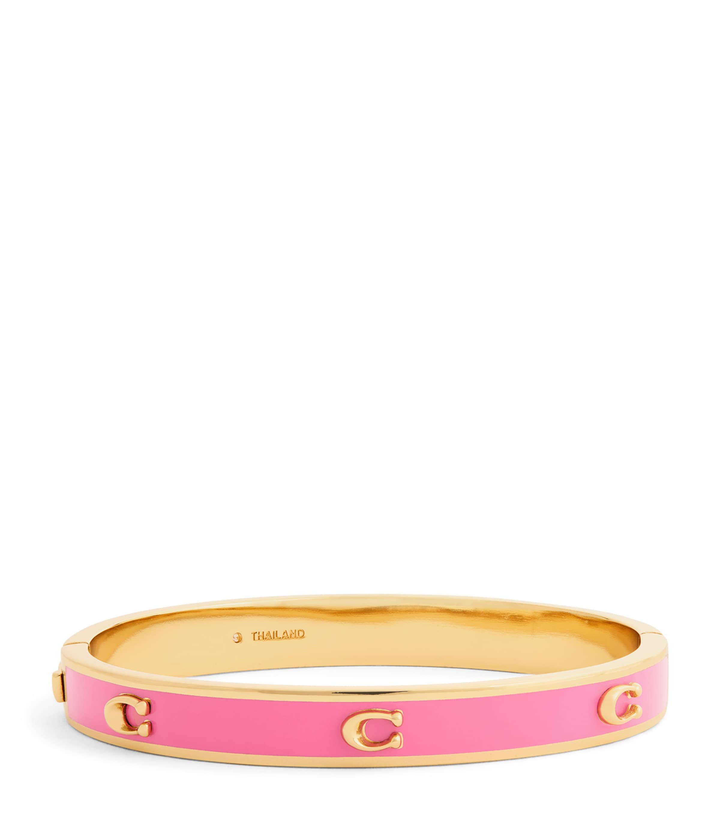 Coach Enamel C Bangle In Pink