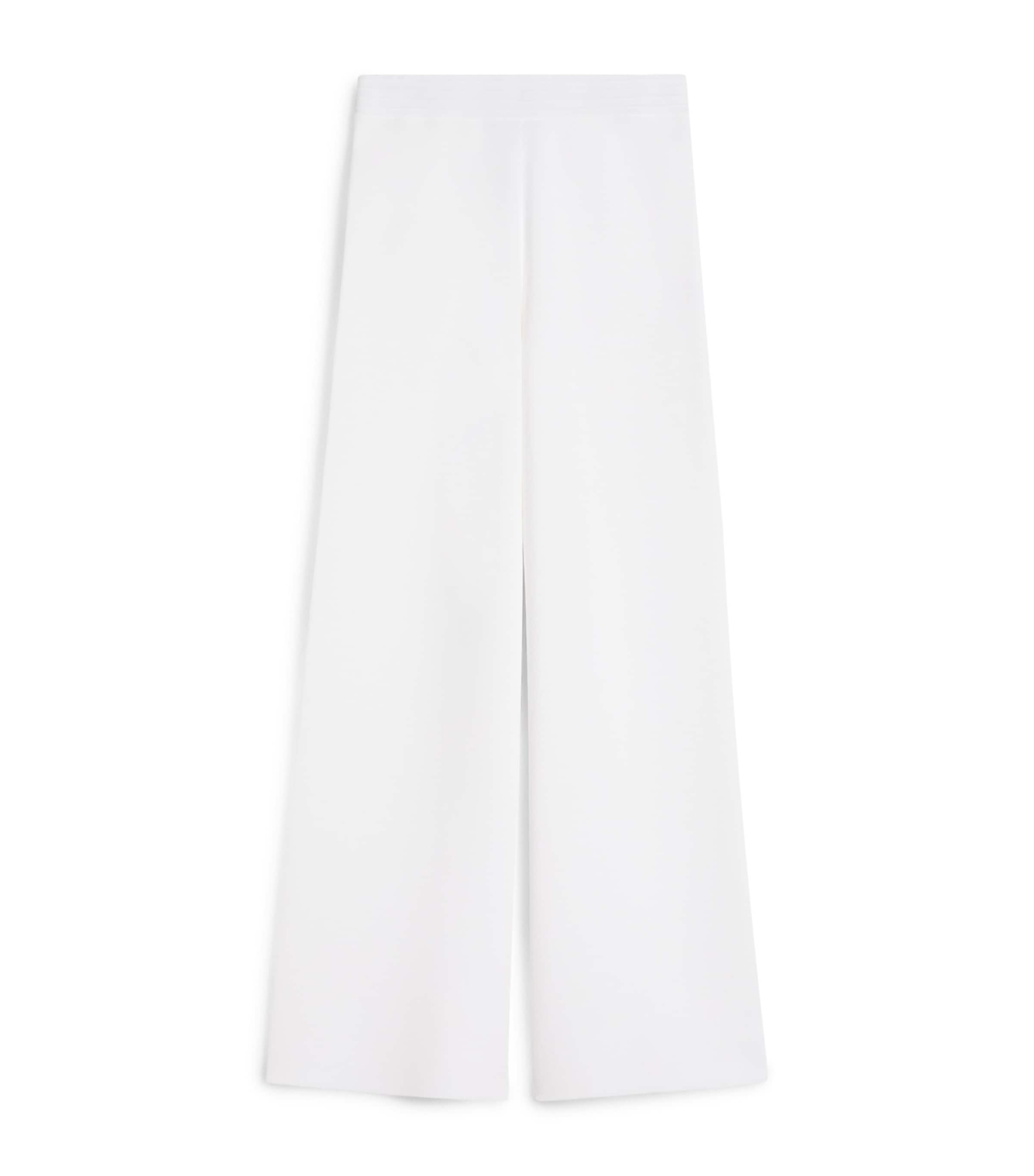 Max Mara Womens Knitted Wide-Leg Trousers Optical White Image 1