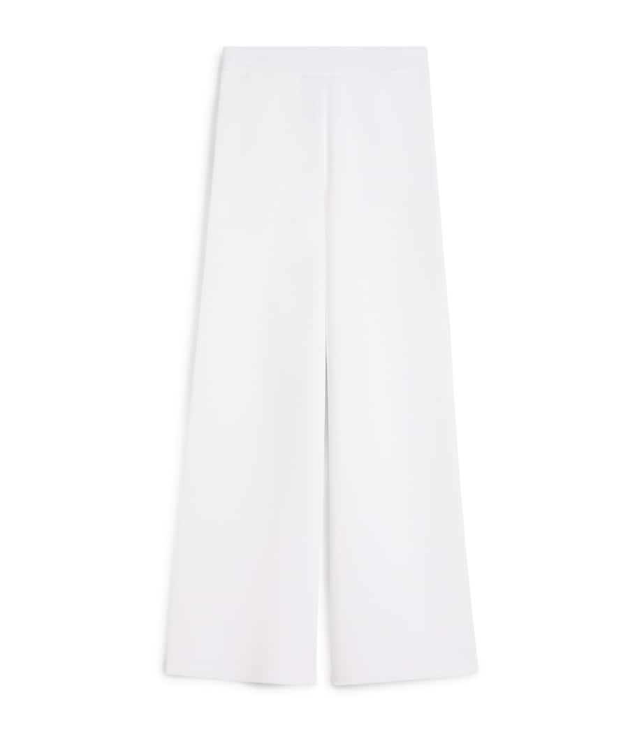 Max Mara Womens Knitted Wide-Leg Trousers Optical White Image 1