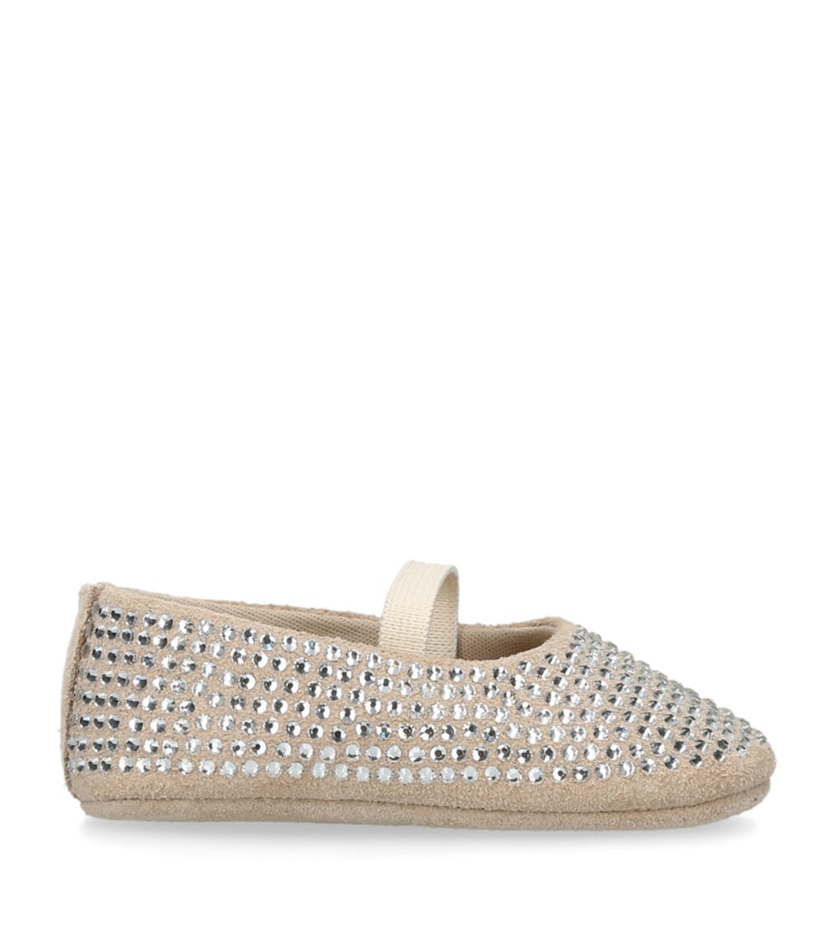 Crystal-Embellished Mary Janes CREAM Image 1